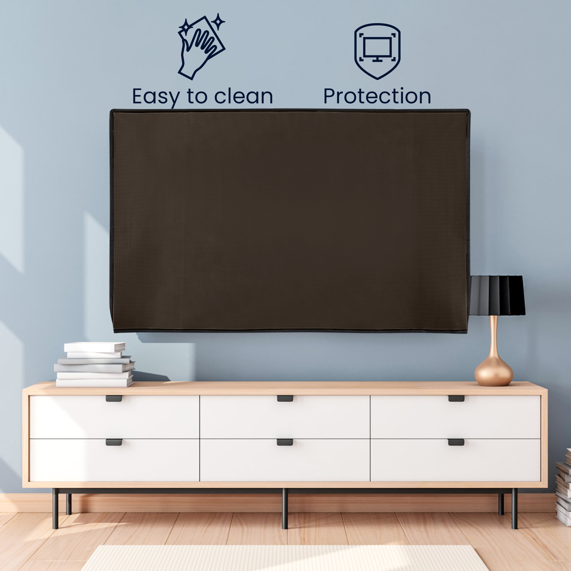 Vnitřní kryt na TV 85" kwmobile - syntetická látka čokoládová