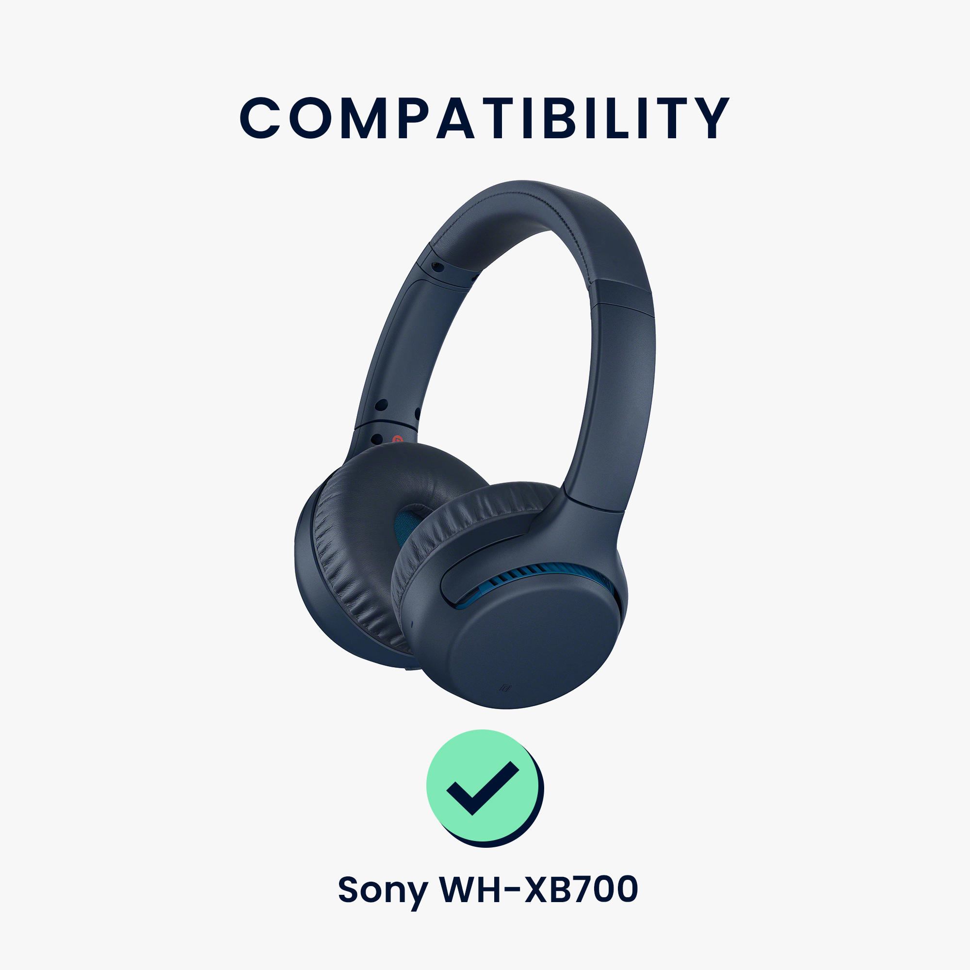 Náhradní náušníky kwmobile pro Sony WH-XB700 - 2 ks - tmavě modrá