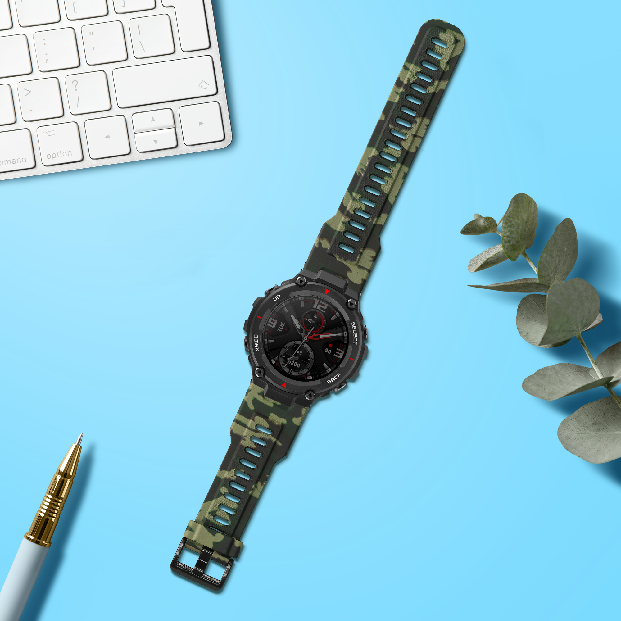 Řemínek pro Huami Amazfit T-Rex / T-Rex Pro kwmobile - černá, světle zelená a tmavě zelená