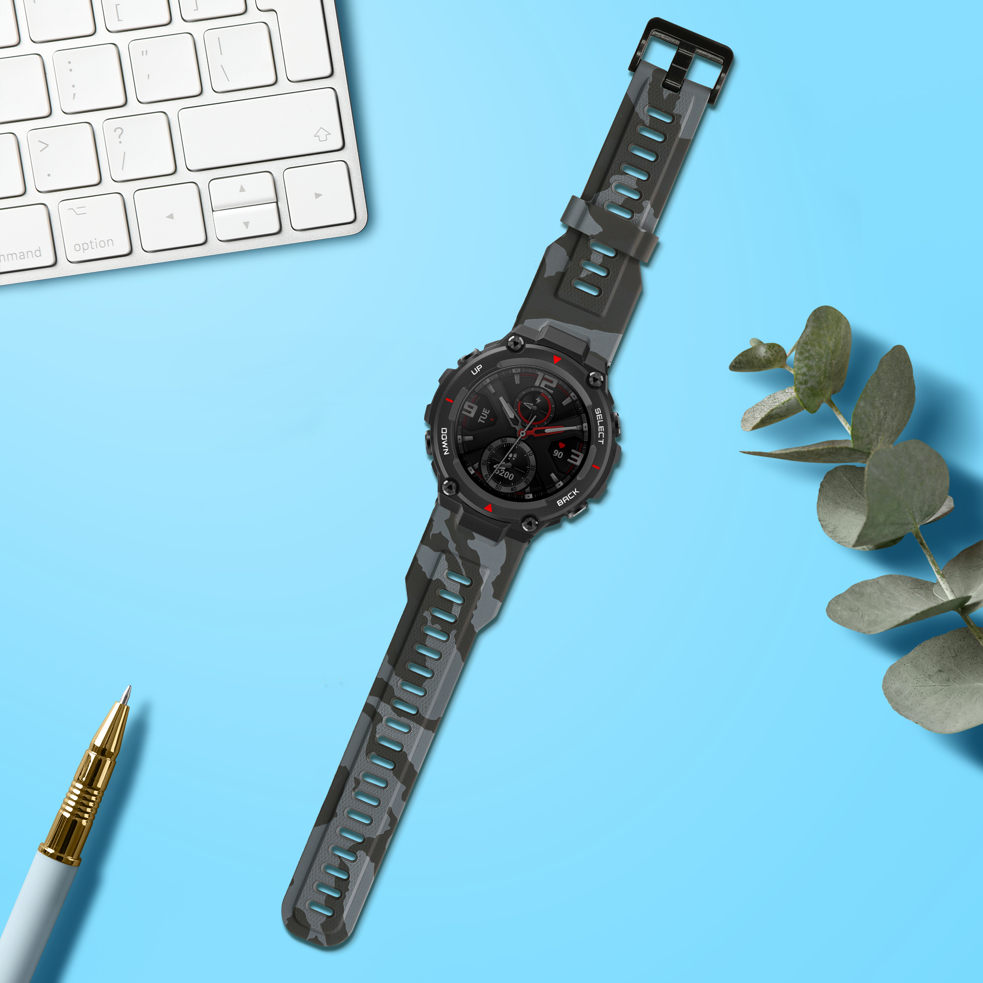 Řemínek pro Huami Amazfit T-Rex / T-Rex Pro kwmobile - tmavě šedá, černá a světle šedá