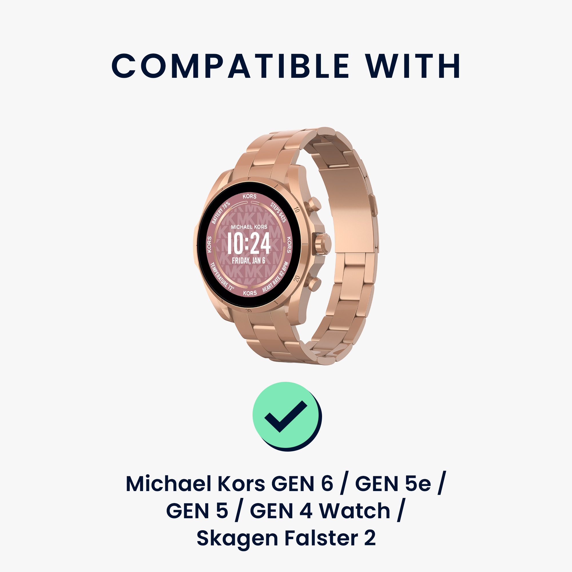 Nabíječka pro chytré hodinky kwmobile pro Michael Kors GEN 6 / GEN 5e / GEN 5 /… - bílá