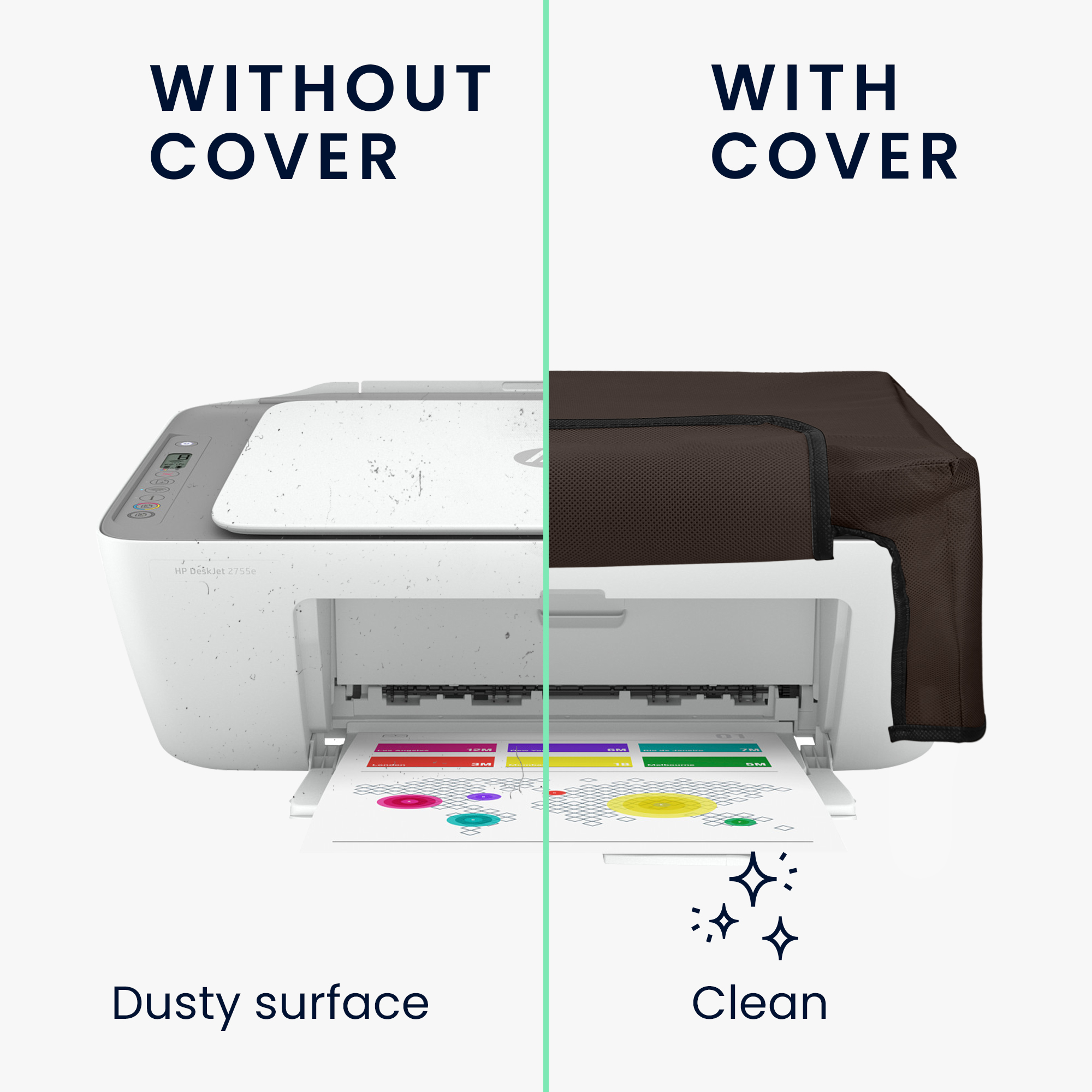 Ochranný kryt proti prachu pro HP DeskJet 2755e / DeskJet 2720e / 2710e / 2820e / 2721e kwmobile - čokoládová