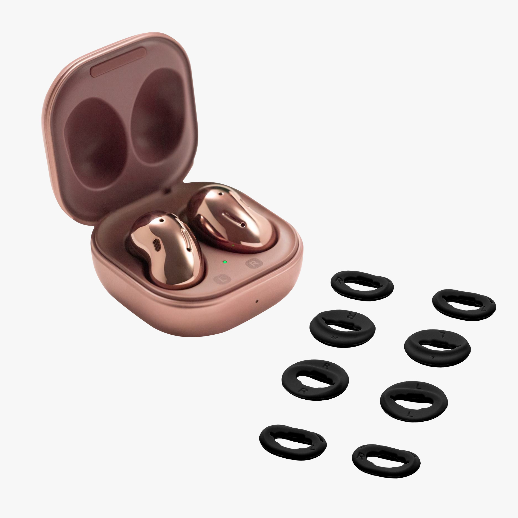 Silikonové nástavce do uší pro Samsung Galaxy Buds Live kwmobile sada 8 ks - černá