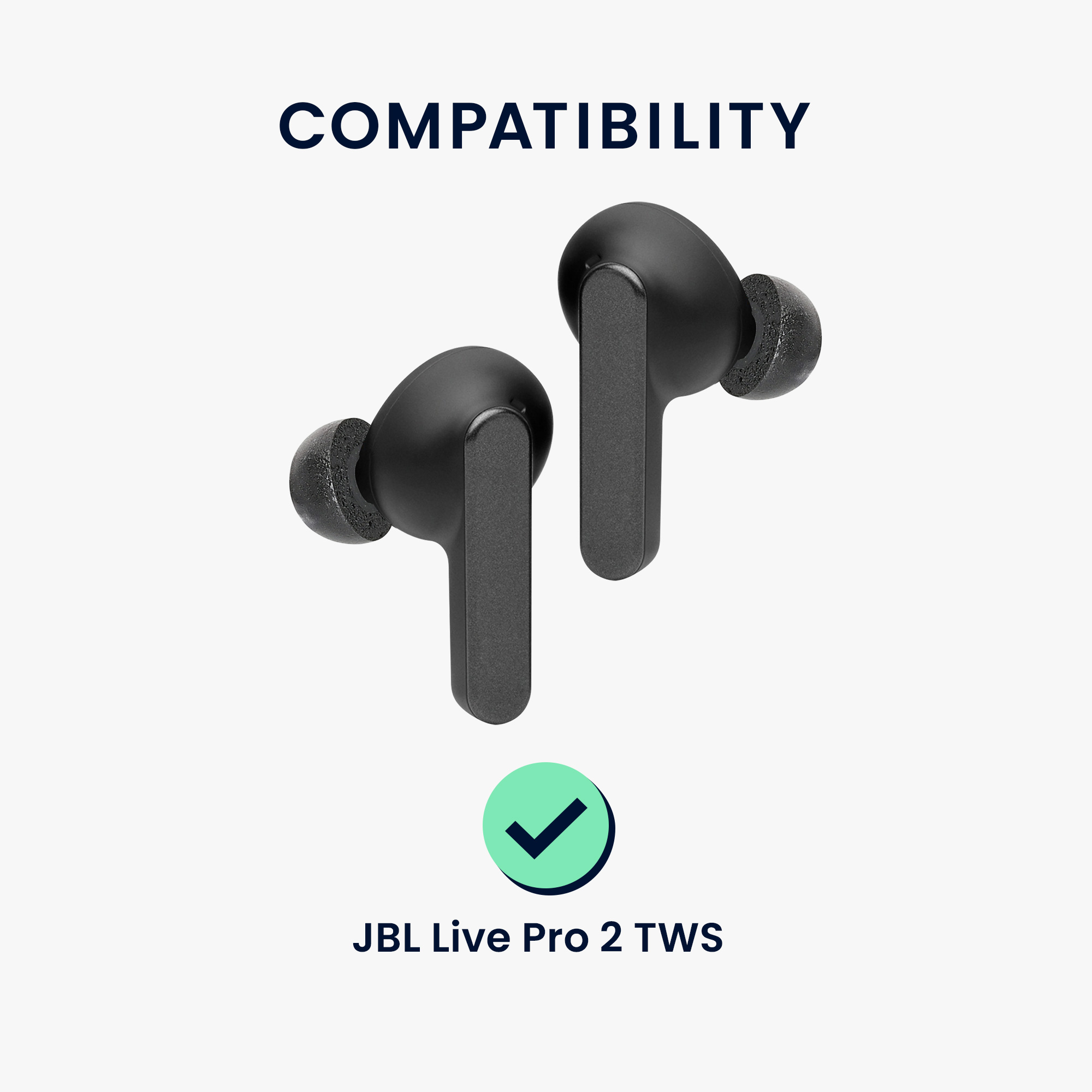 Náhradní špunty do sluchátek kwmobile pro JBL Live Pro 2 TWS, replacement ear cushions in black