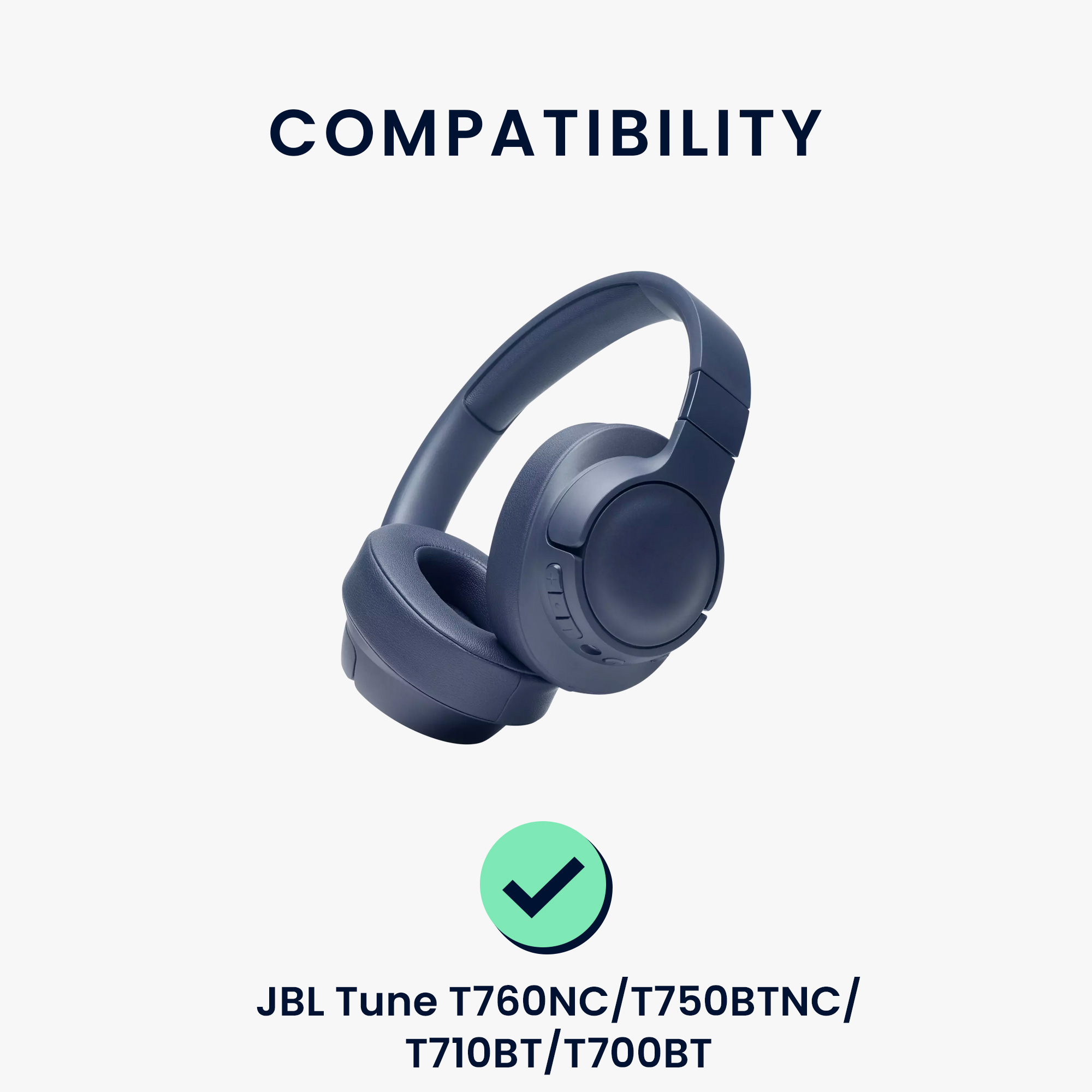 Náušníky kwmobile 2 ks pro JBL Tune T760NC / T750BTNC / T710BT / T700BT - tmavě modrá