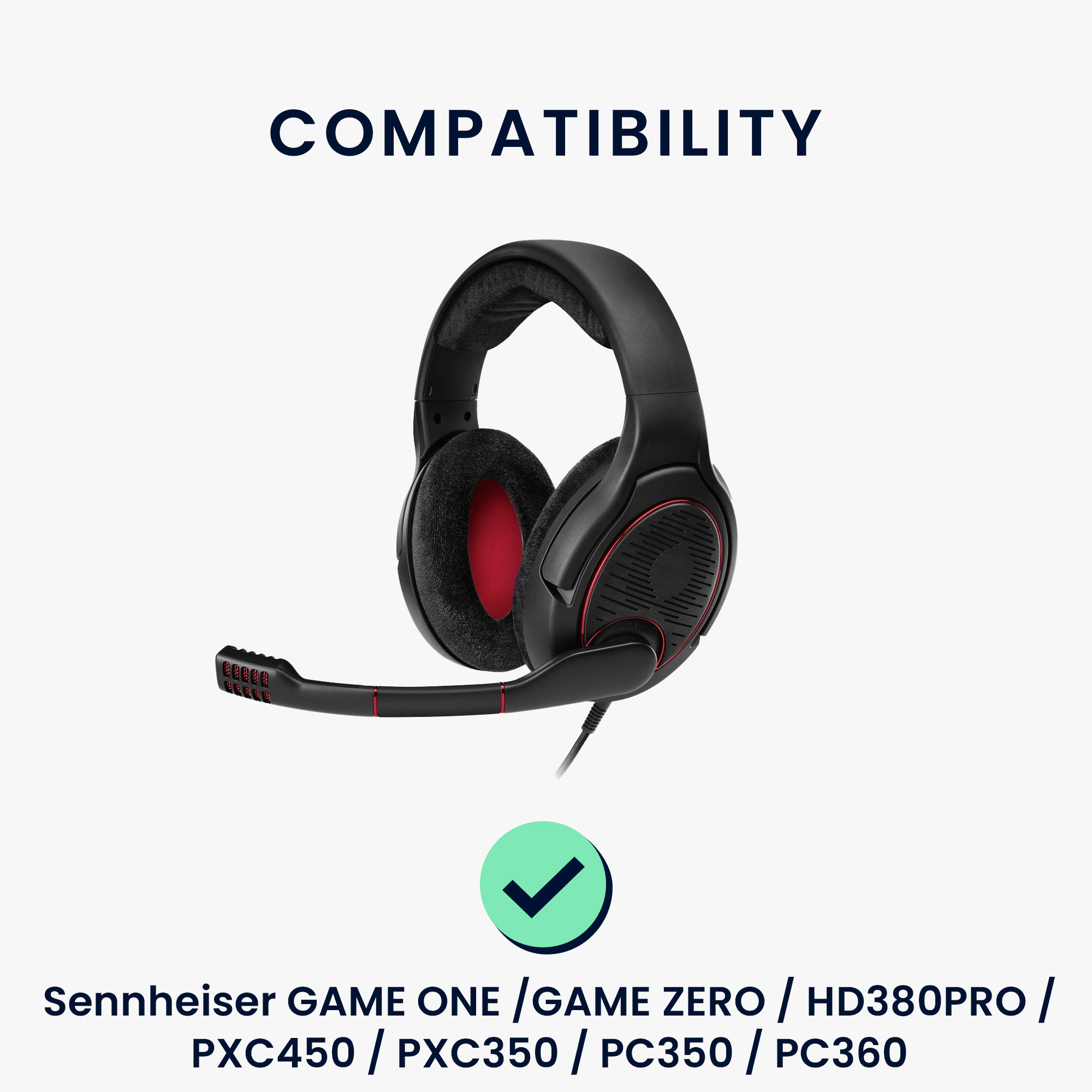 2x Náušníky na sluchátka kwmobile pro Sennheiser GAME ZERO / HD380PRO / PXC… - černá