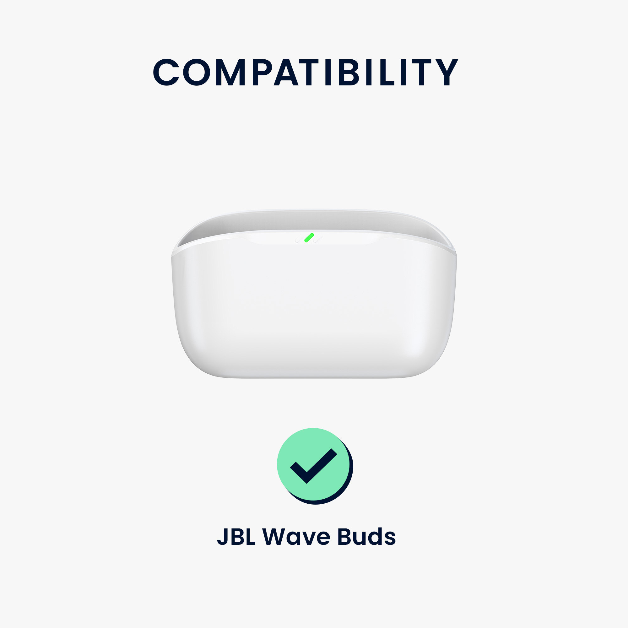Obal pro JBL WAVE BUDS kwmobile s karabinou silikonové - tmavě modrá