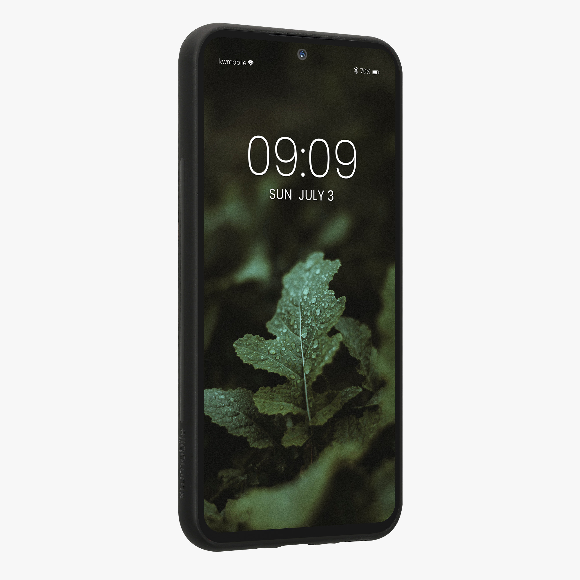 Dřevěný kryt pro Samsung Galaxy A54 5G s nárazuvzdorným TPU rámečkem kwmobile ‑ tmavě hnědá