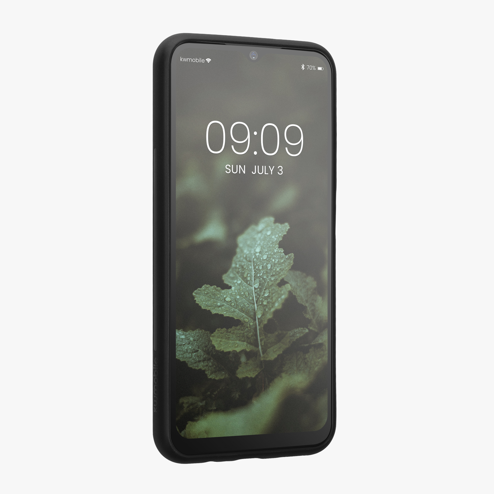 Dřevěný kryt na mobil Samsung Galaxy A14 5G kwmobile TPU rámeček Tmavě hnědá