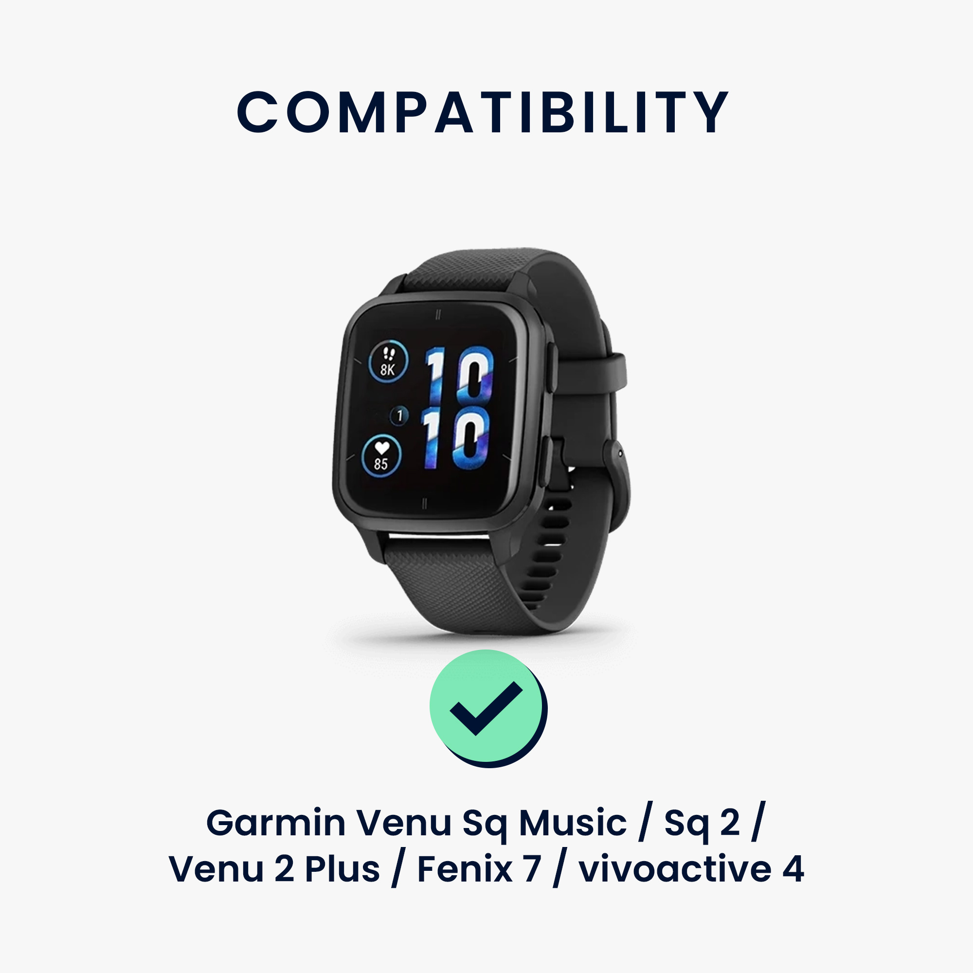 USB-C nabíjecí kabel pro chytré hodinky pro Garmin Venu Sq Music / Sq 2 / Venu 2 Plus / Fenix 7 / vivoactive 4 kwmobile - černá