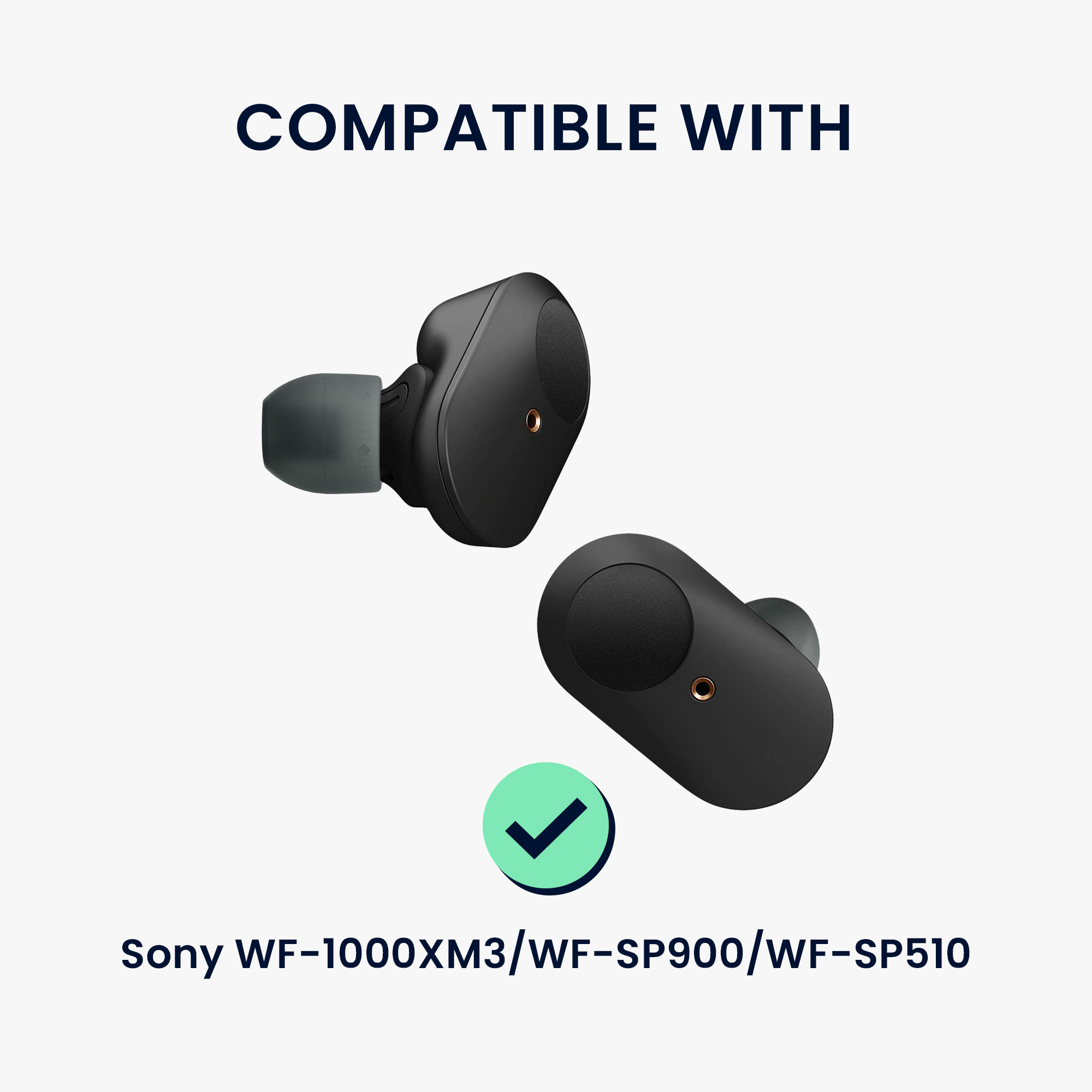 Náhradní špunty kwmobile pro Sony WF-1000XM3 / WF-SP900 / WF-SP510, 4 velikosti, černá, 8 ks