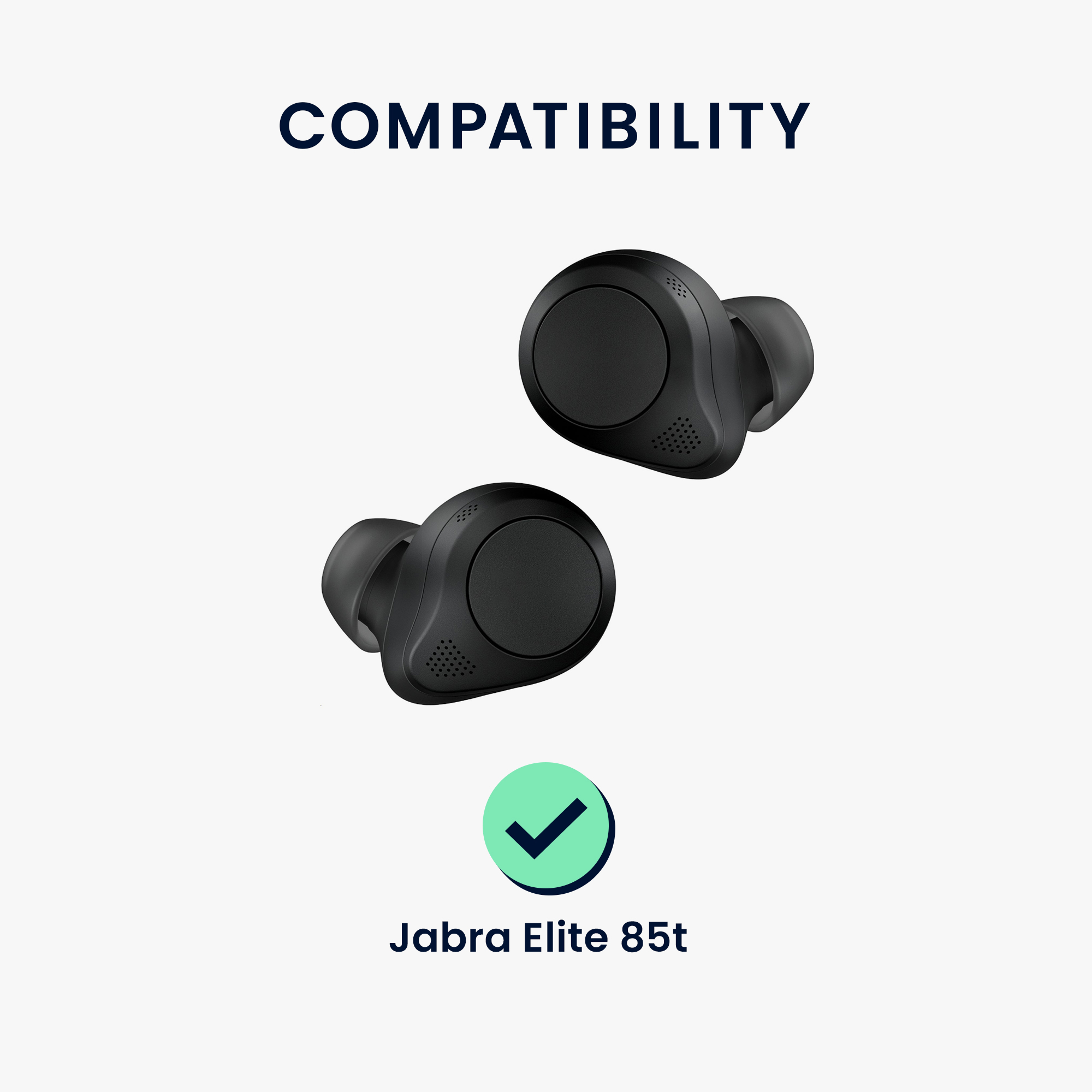 6x špuntíky do sluchátek pro Jabra Elite 85t kwmobile - náhradní ušní polštářky černá