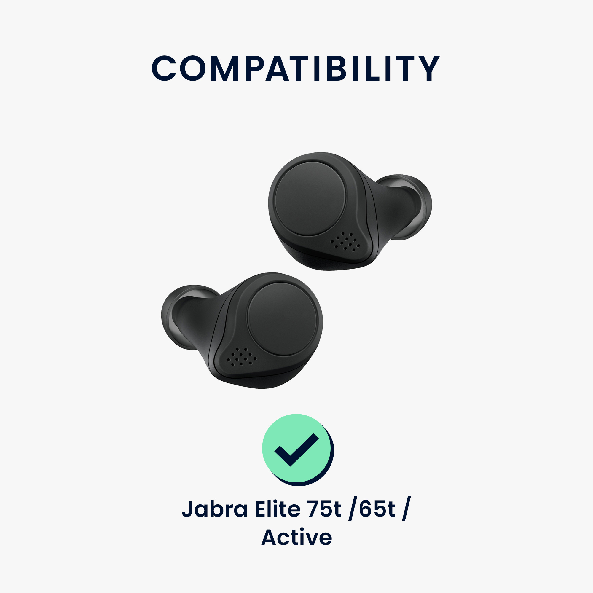 Náhradní špunty do uší Jabra Elite 75t / 65t / Active kwmobile 6 ks šedá