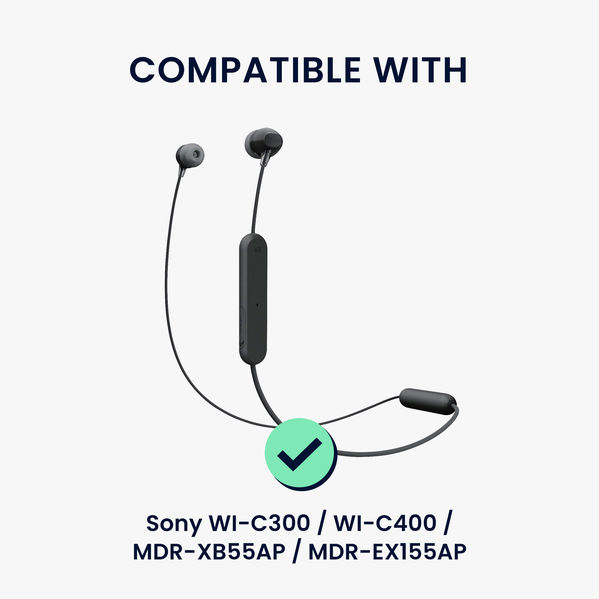 Silikonové špunty kwmobile pro Sony WI-C300 / WI-C400 / MDR-XB55AP / MDR-EX155AP - 6 ks - bílá