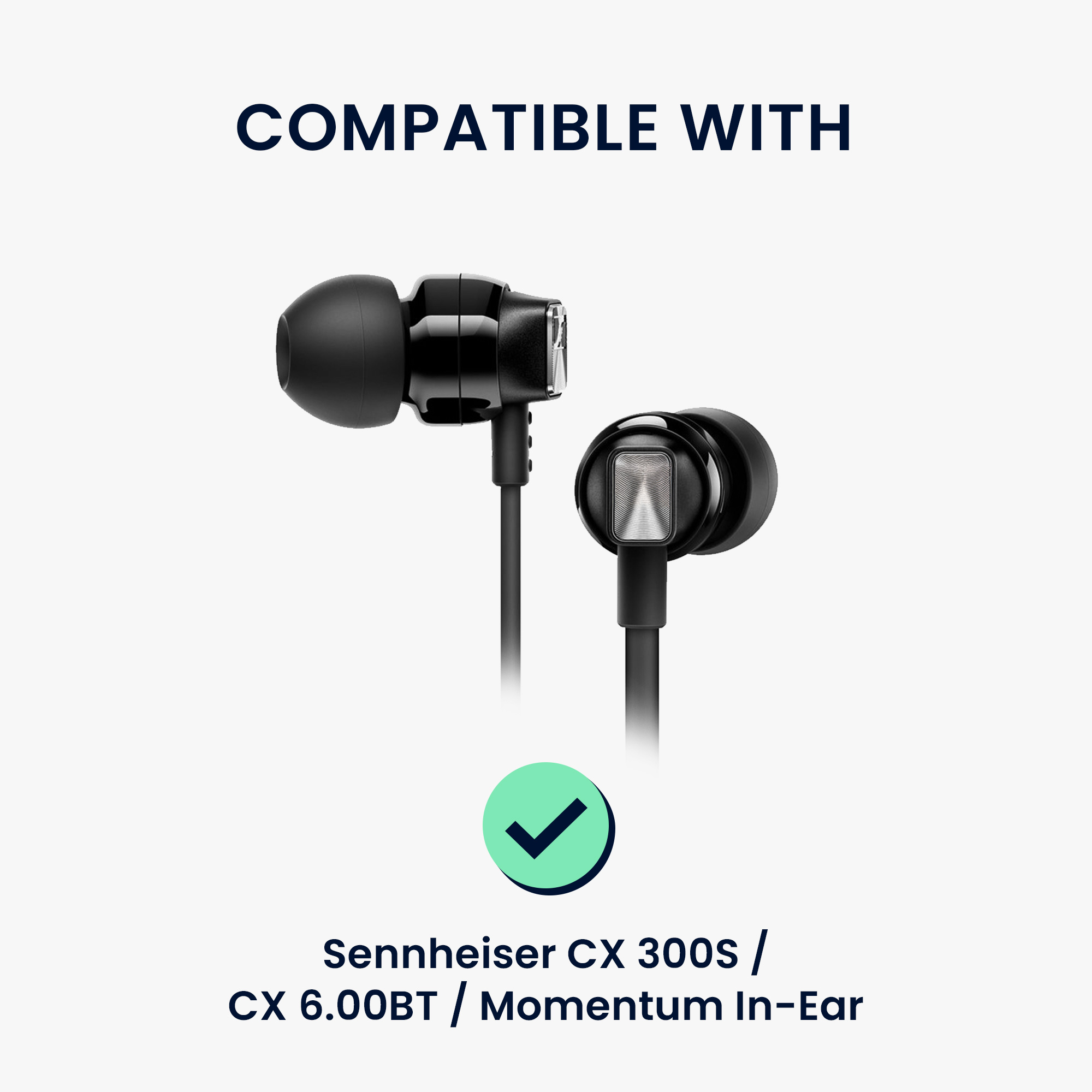 Silikonové nástavce Sennheiser CX kwmobile 8 ks černý