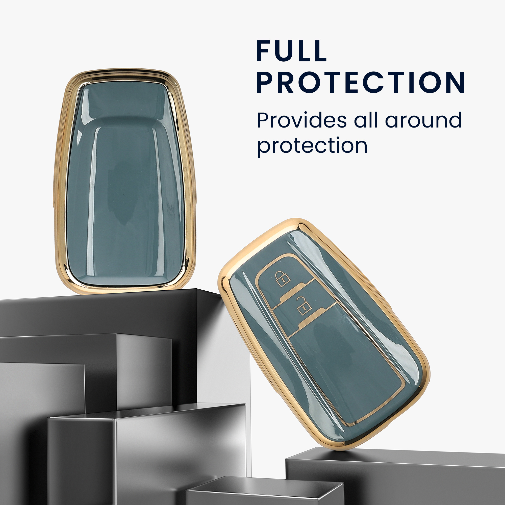 Pouzdro na klíč od auta Toyota 2 Button Car Key Smart Key kwmobile - černá/tmavě modrá