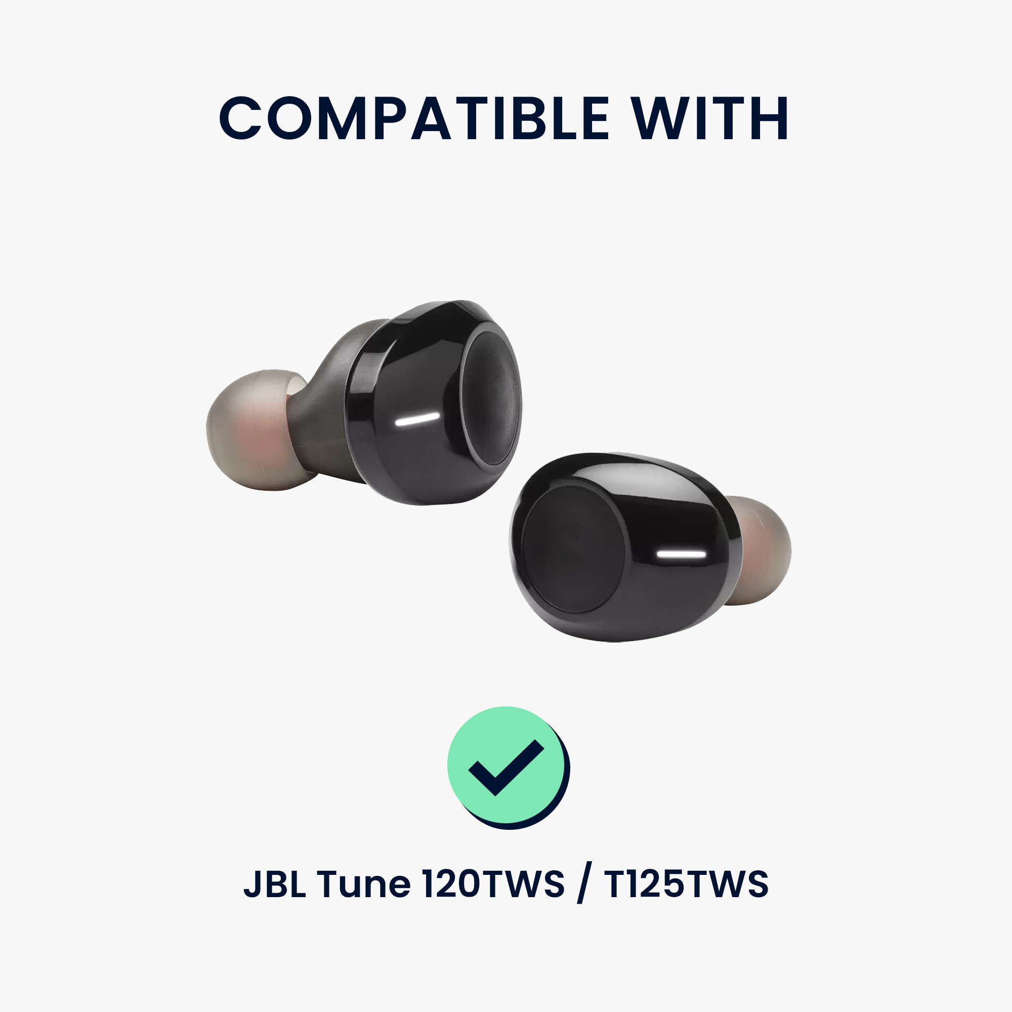 6 ks Silikonové nástavce do sluchátek JBL Tune 120TWS / T125TWS kwmobile - černá