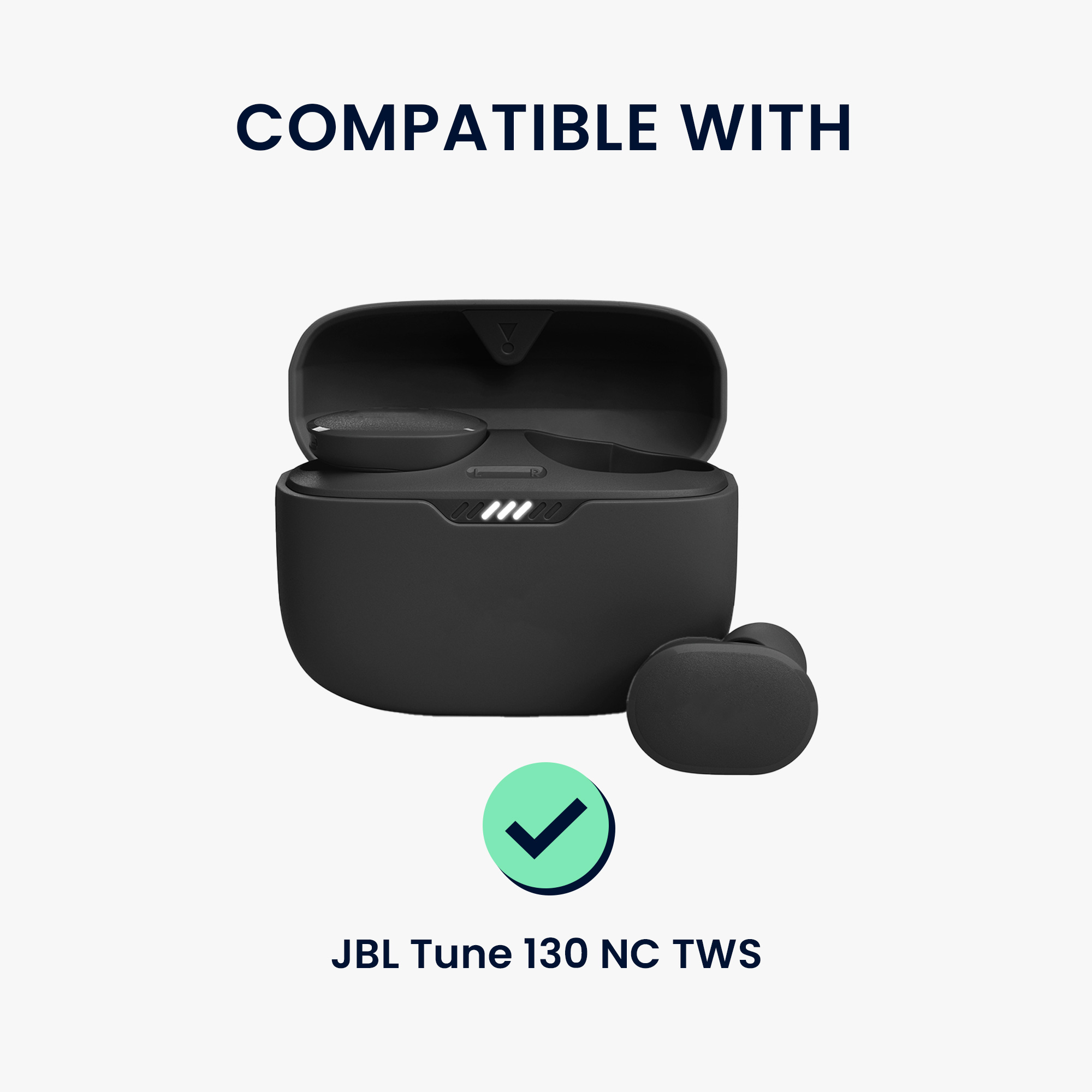 6 ks Silikonové nástavce do sluchátek JBL Tune 130 NC TWS kwmobile - černá