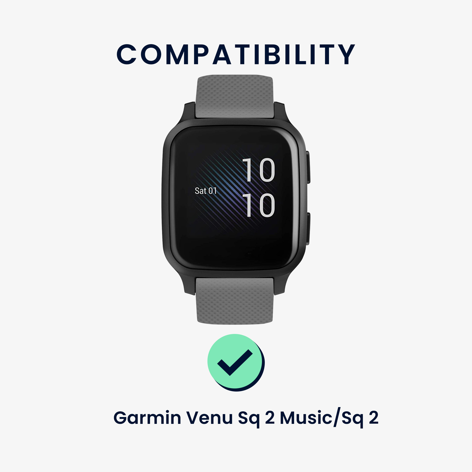 2 ks Řemínek kwmobile pro Garmin Venu Sq 2 Music / Sq 2 / Vivoactive 6 / Vivoactive 5 - šedá / starorůžová