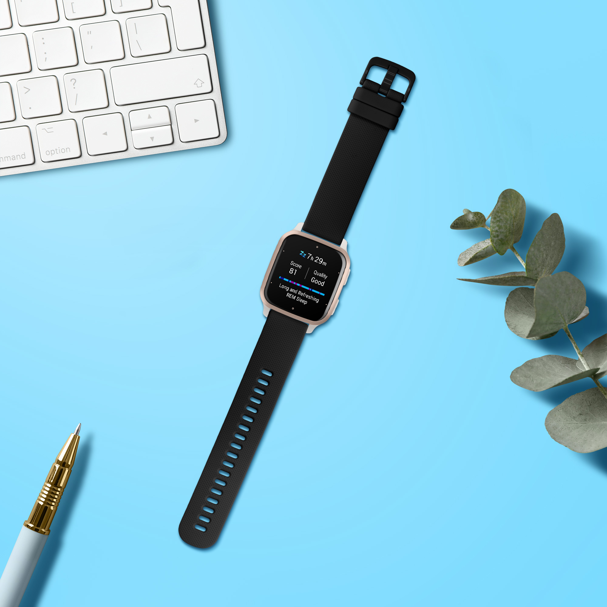 Silikonový řemínek pro Garmin Venu Sq 2 Music / Sq 2 / Vivoactive 6 / Vivoactive 5 kwmobile ‑ černá