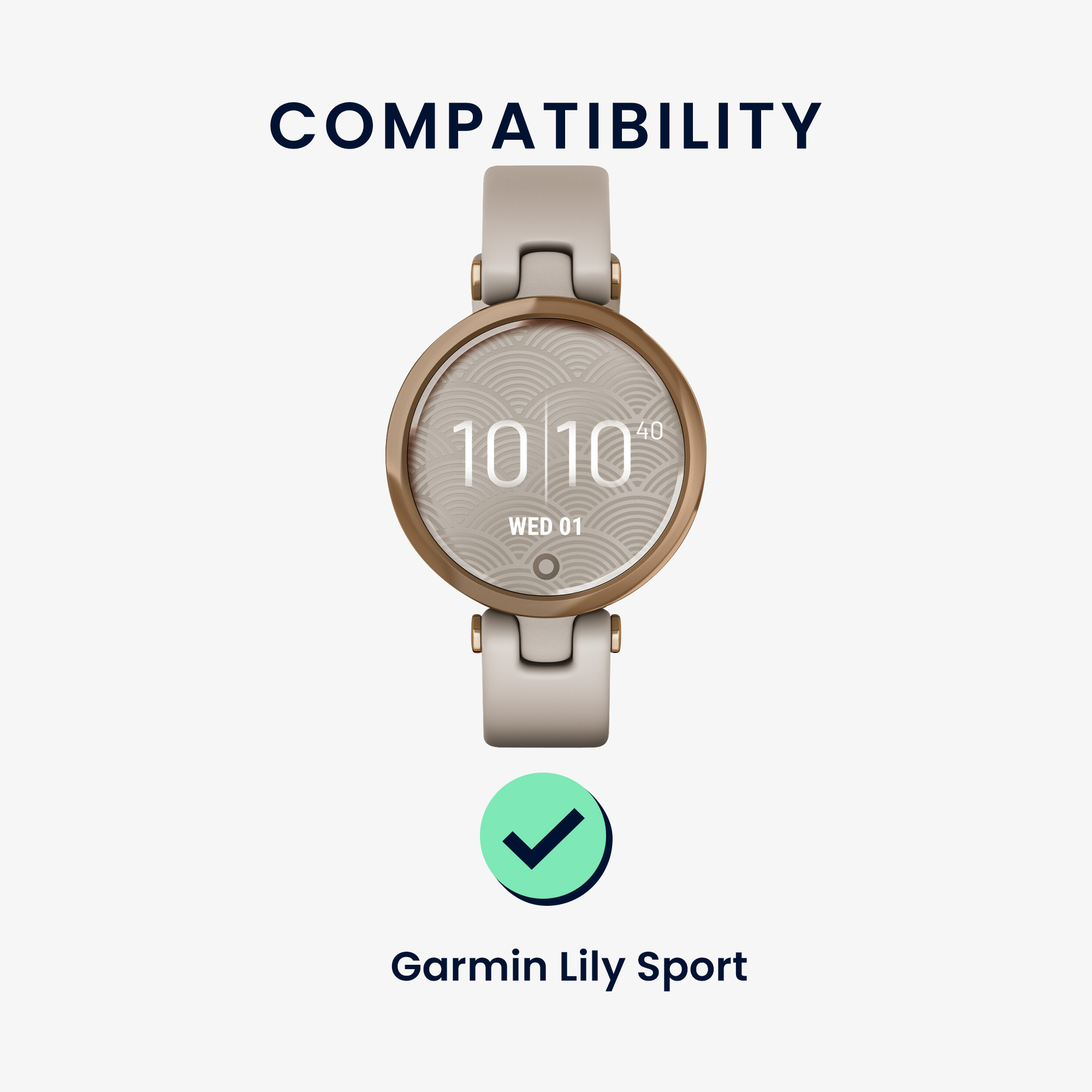 Řemínek kwmobile pro Garmin Lily Sport, levandulová / béžová