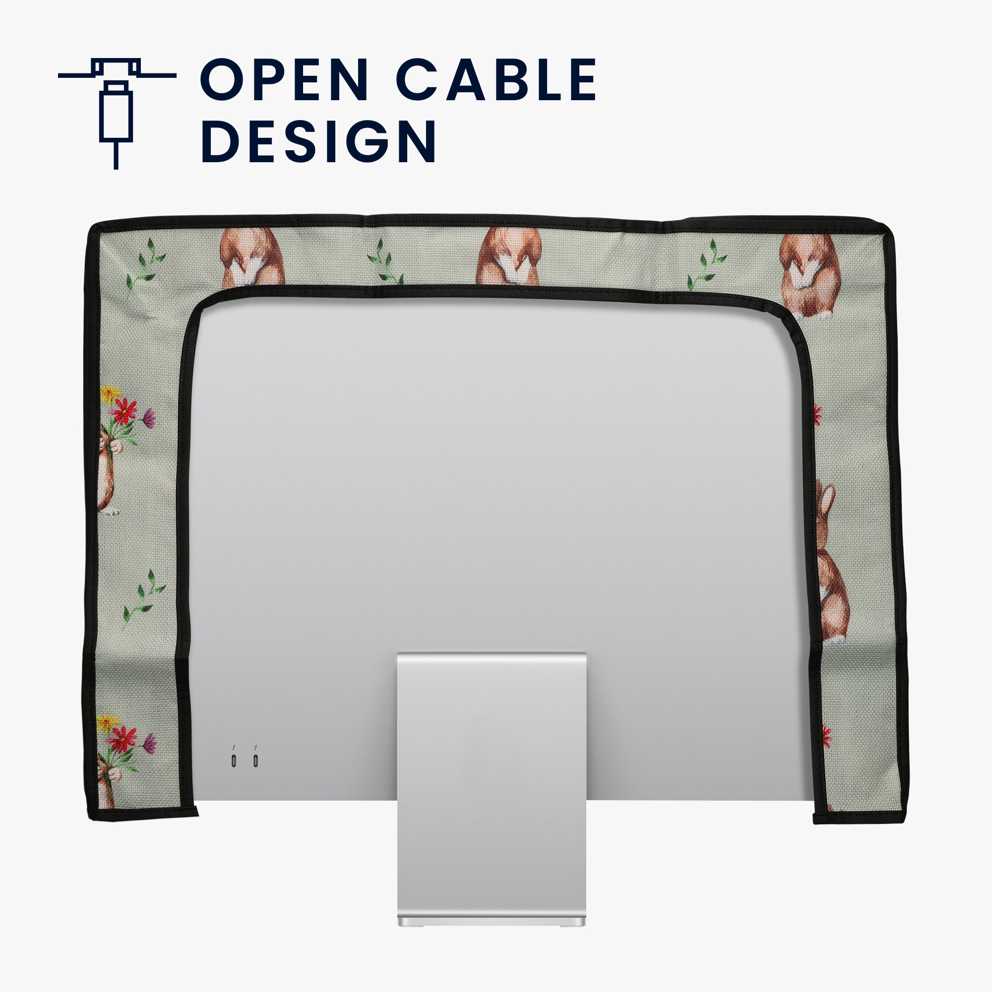 Obal na monitor 24-26" kwmobile motiv králíků a květin