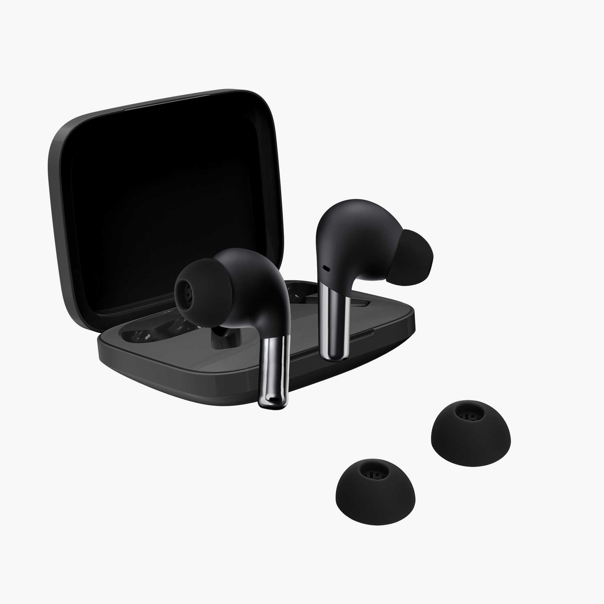 6x silikonové špuntíky do sluchátek pro OnePlus Buds Pro 2 kwmobile - černá