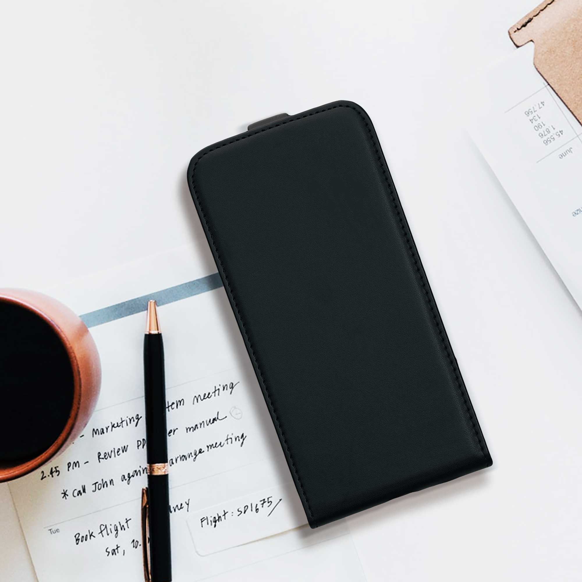 Flip pouzdro Samsung Galaxy A14 5G kwmobile PU kůže vertikální s magnetem Černá