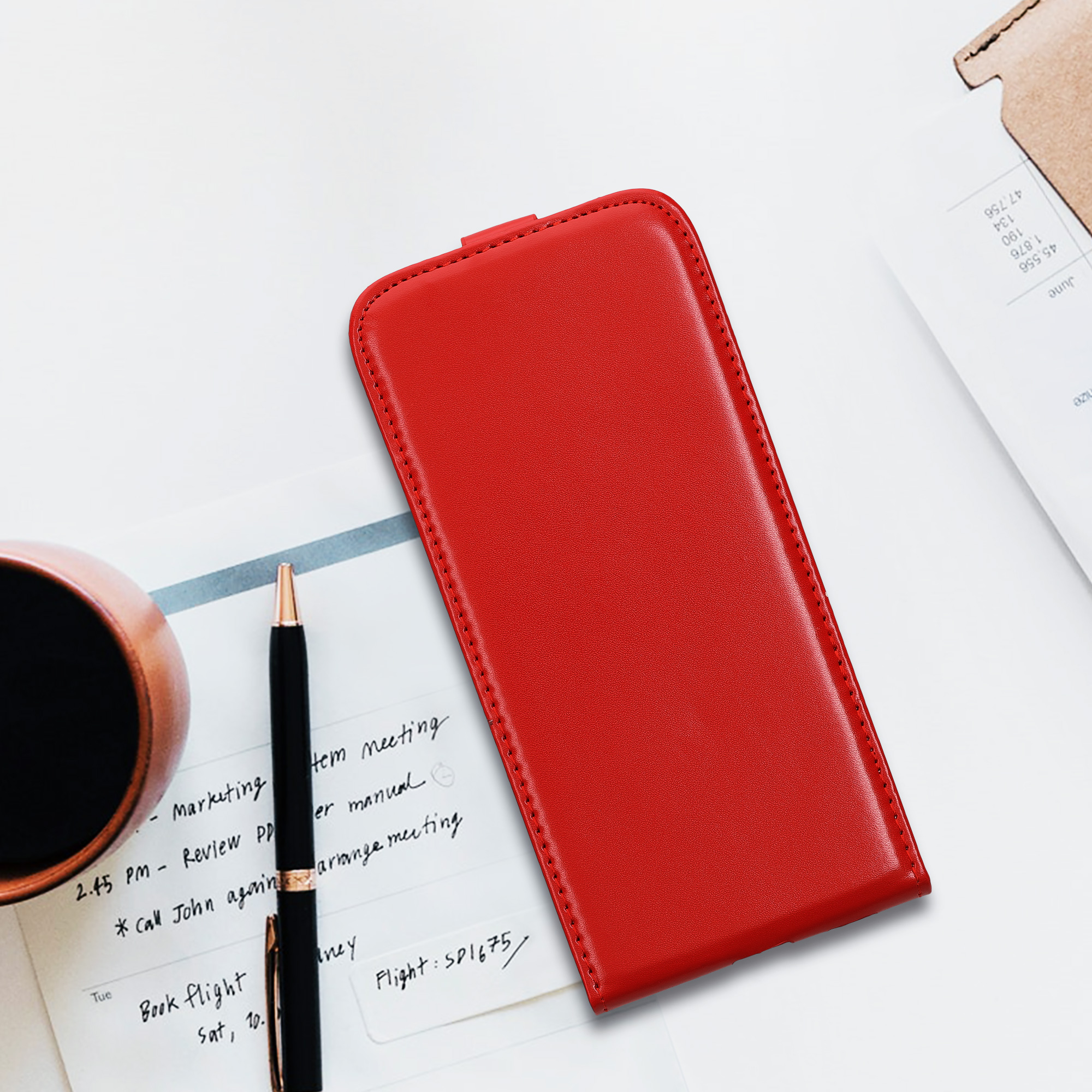 Flip pouzdro Samsung Galaxy A54 5G kwmobile PU kůže vertikální s magnetem Tmavě červená