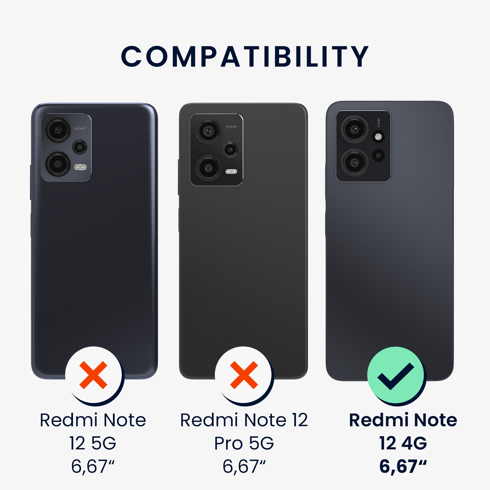 Kryt Xiaomi Redmi Note 12 (4G) silikonový TPU modrá kwmobile