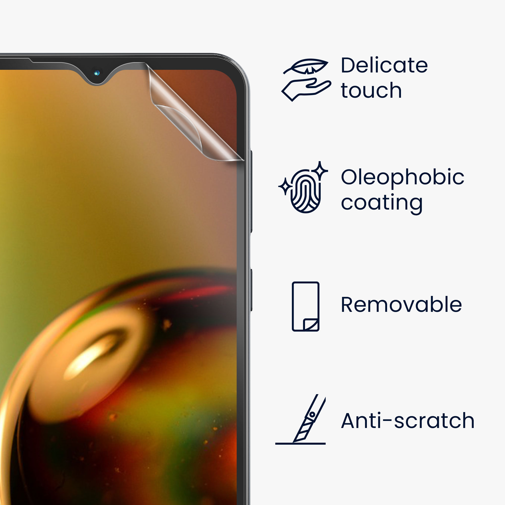 Ochranné fólie na displej pro Motorola Moto E13 kwmobile - sada 3 čirých ochranných fólií na telefon