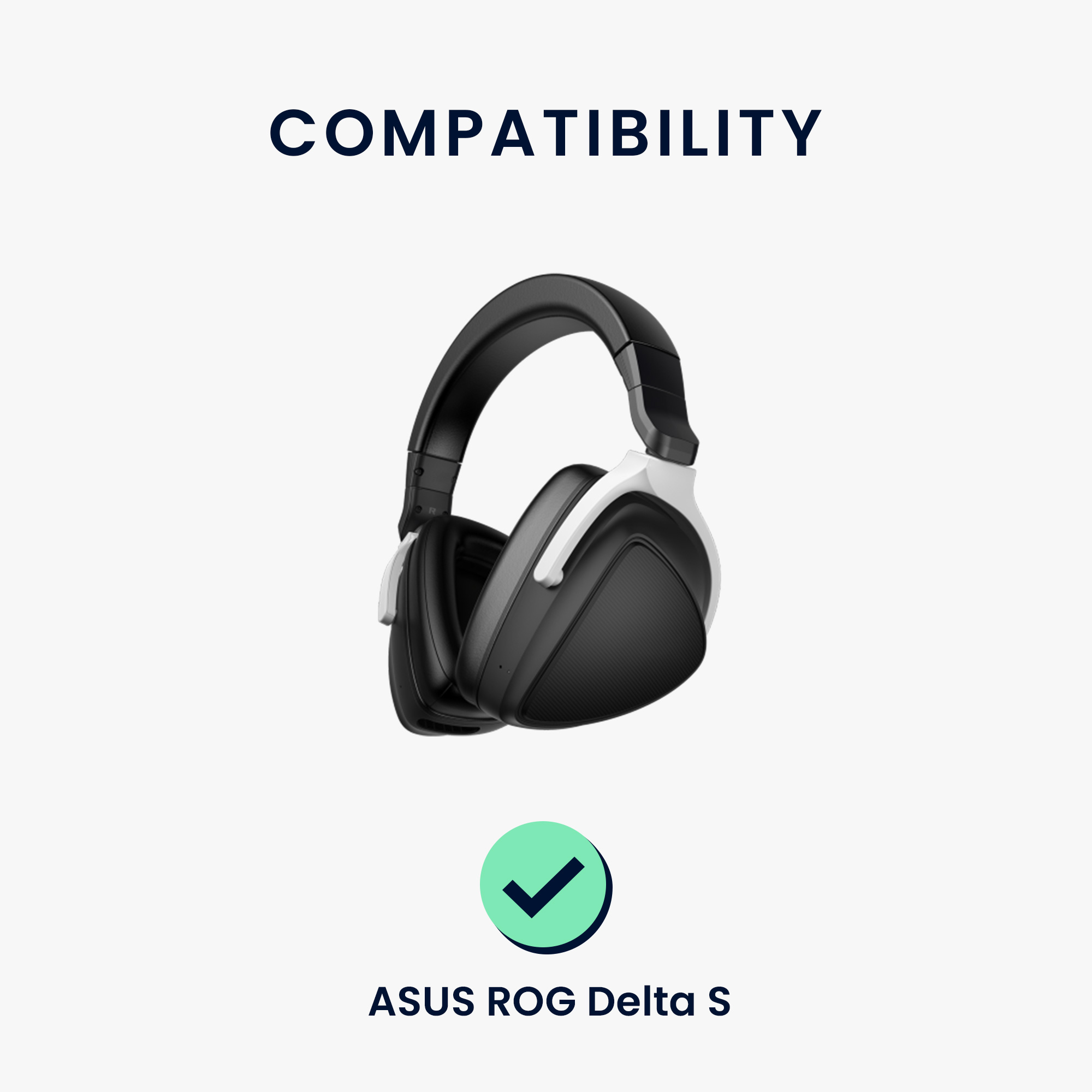 2x Náhradní náušníky / polstrování ASUS ROG Delta S kwmobile - černá