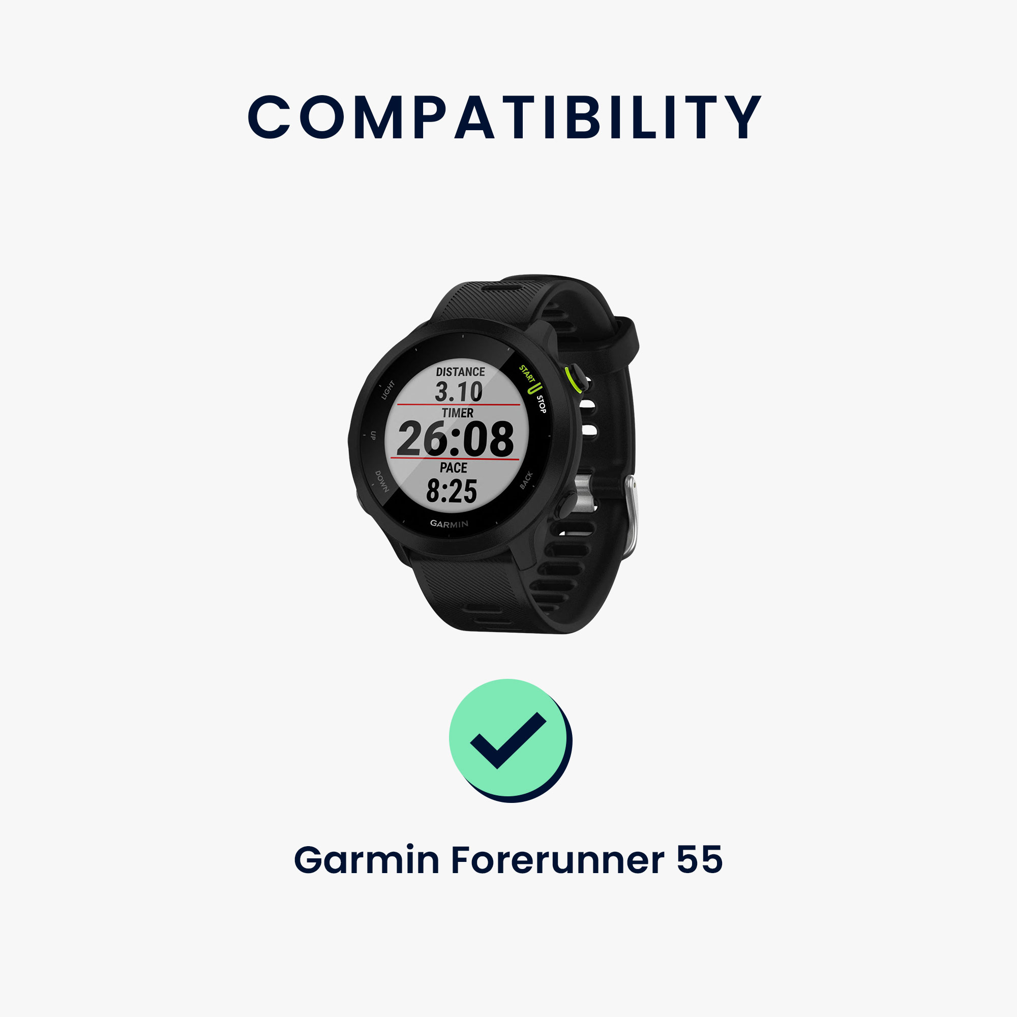 USB-C nabíjecí kabel pro chytré hodinky pro Garmin Forerunner 55 kwmobile - černá