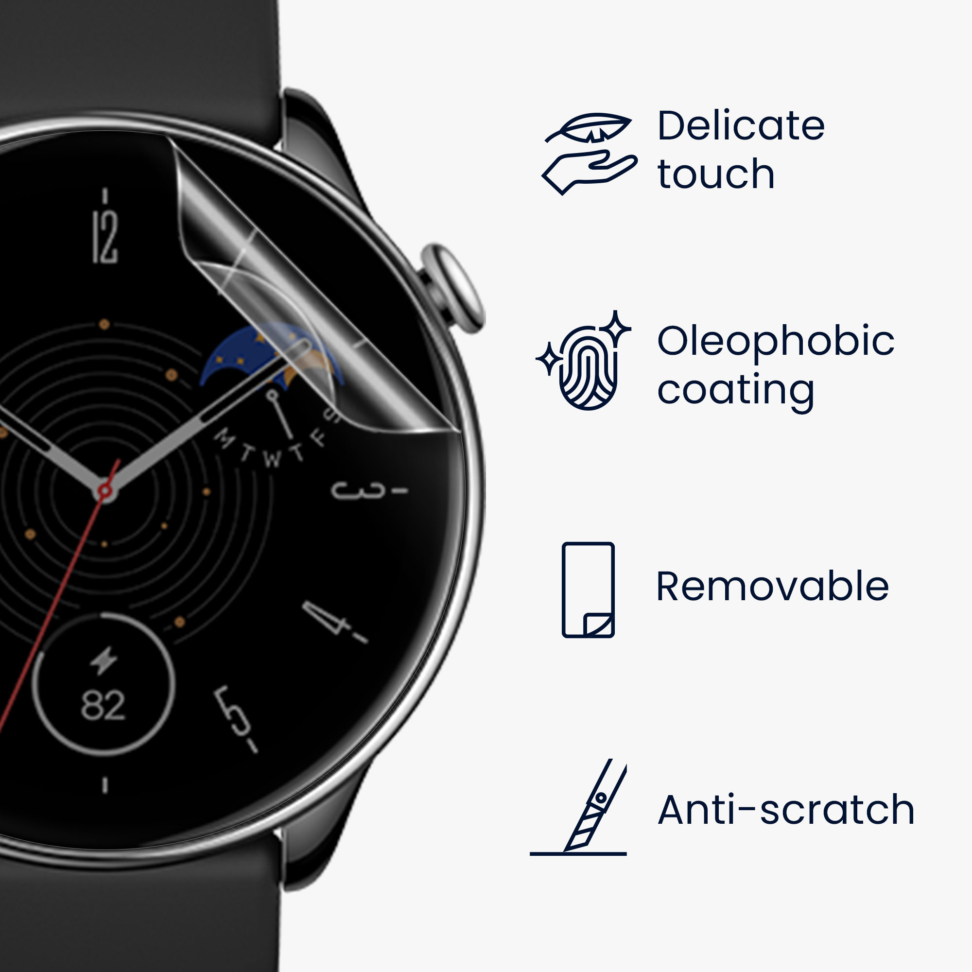 Sada 3 Ochranná fólie pro Huami Amazfit GTR Mini kwmobile