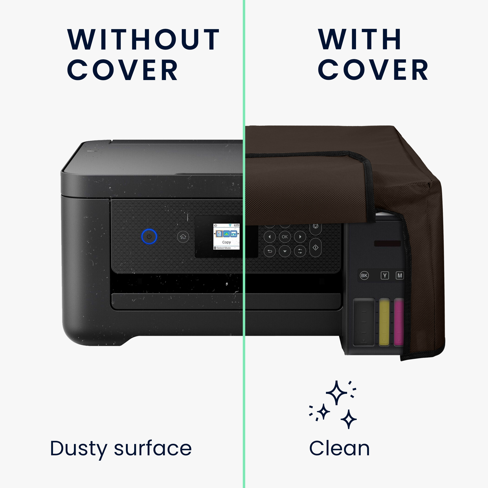 Ochranný kryt proti prachu pro Epson EcoTank ET-2850 / EcoTank ET-2856 / Home XP-5200 kwmobile - čokoládová