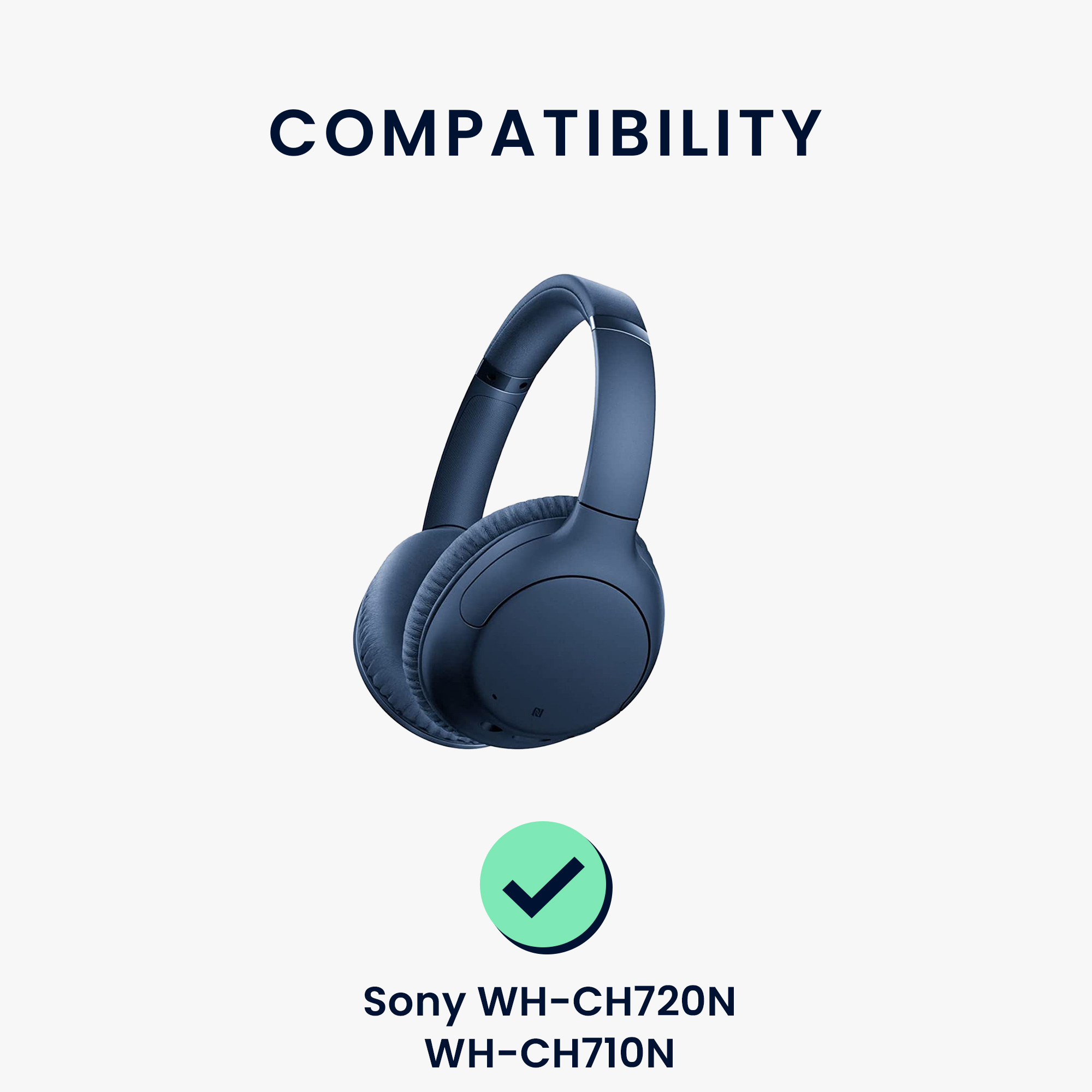 Náhradní náušníky kwmobile pro Sony WH-CH720N / WH-CH710N - 2 ks - tmavě modrá