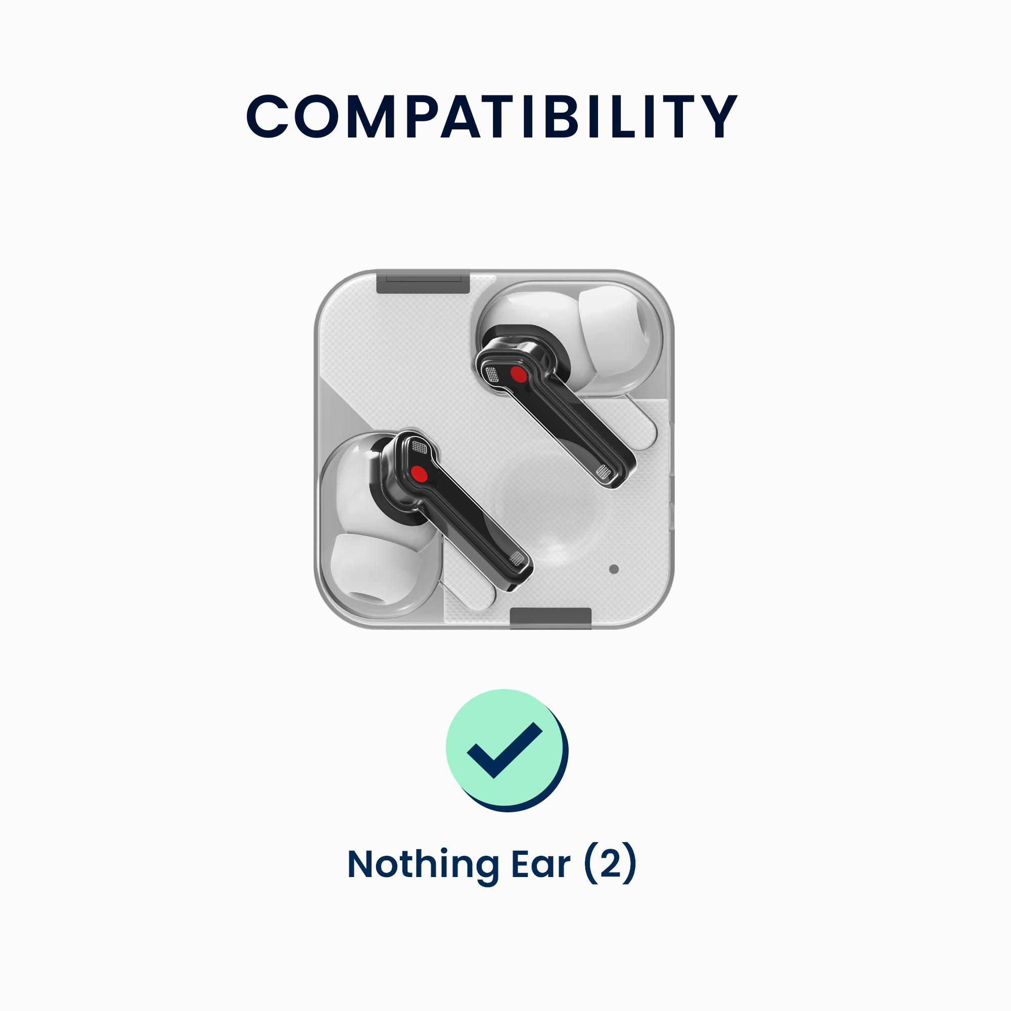 Obal pro Nothing ear (2) kwmobile s karabinou silikonové - transparentní
