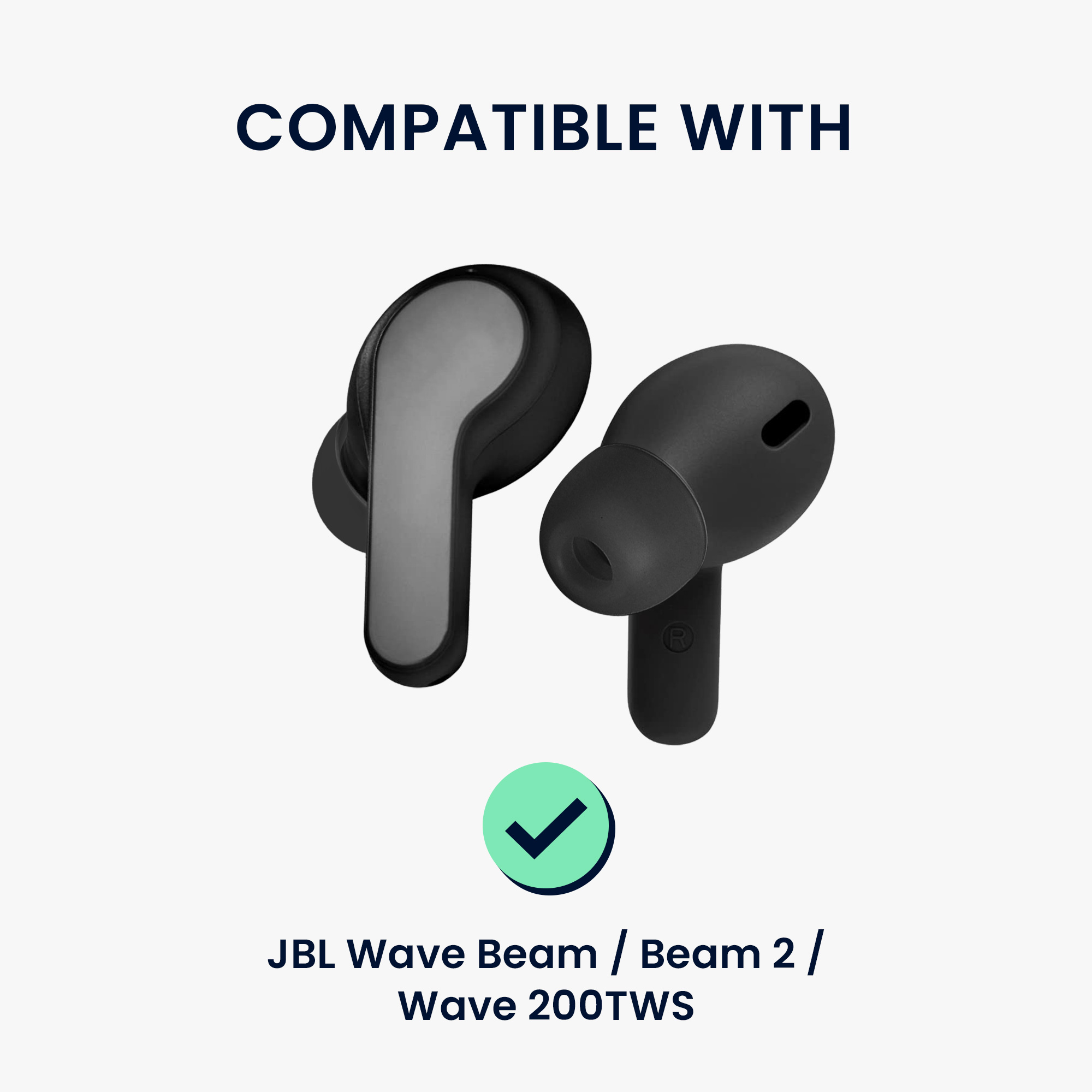 6x silikonové špuntíky do sluchátek pro JBL Wave Beam / Beam 2 / Wave 200TWS kwmobile - bílá