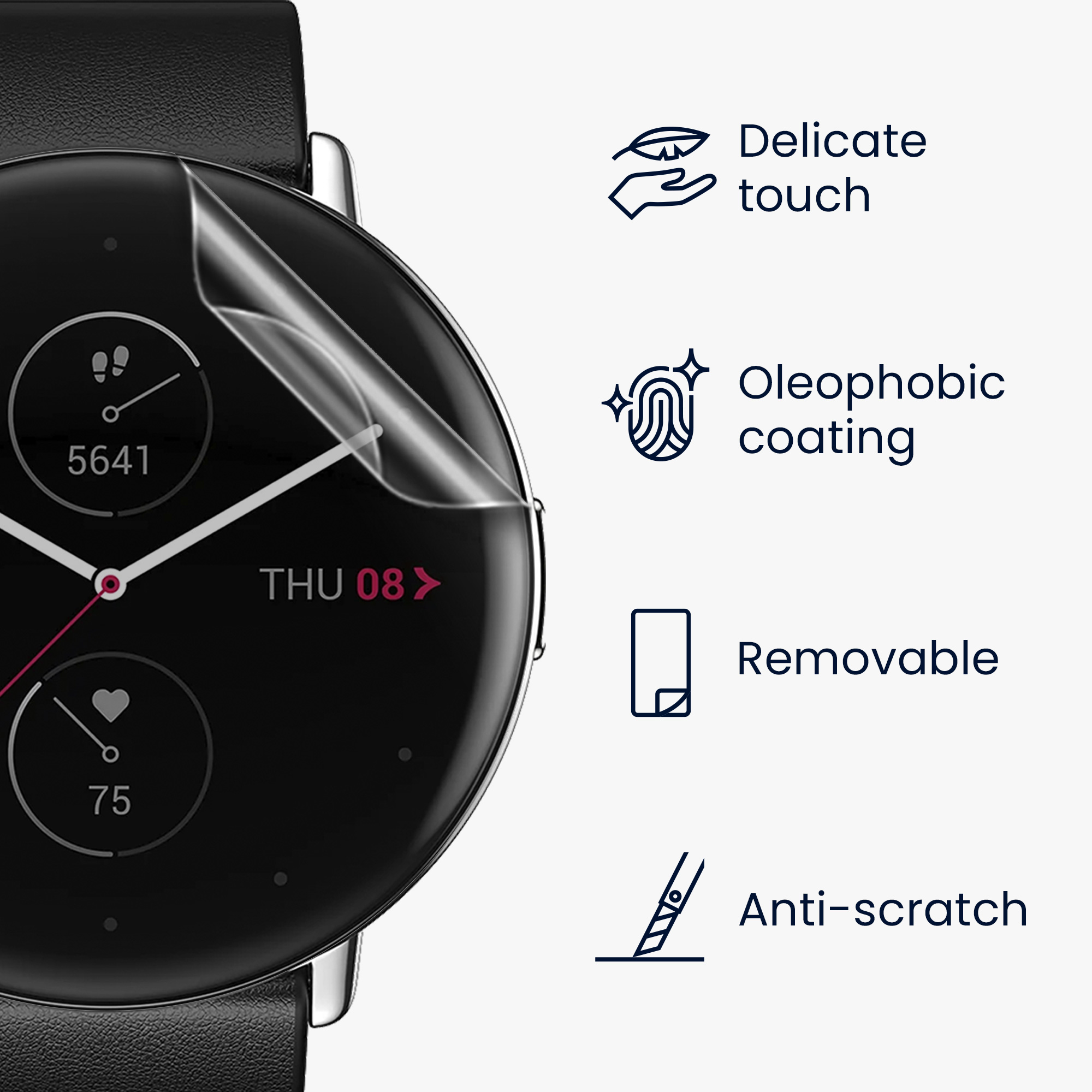 Ochranné fólie kwmobile pro Amazfit Zepp E (Circle) - 3 ks
