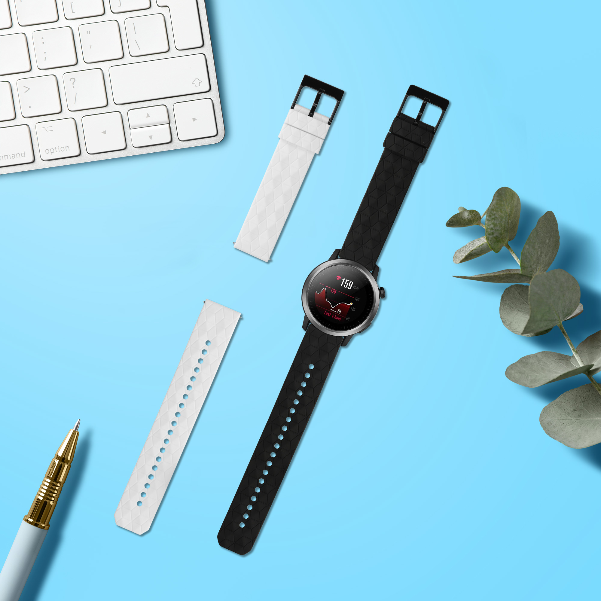 Řemínek k hodinkám COROS PACE 2 / APEX (42mm) kwmobile - černá / bílá
