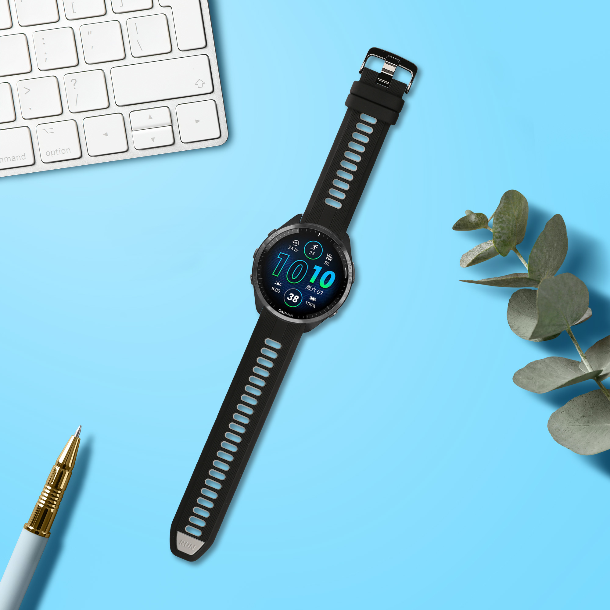 Řemínek Garmin Forerunner 965 / 955 /  kwmobile silikon 1 ks černá / šedá