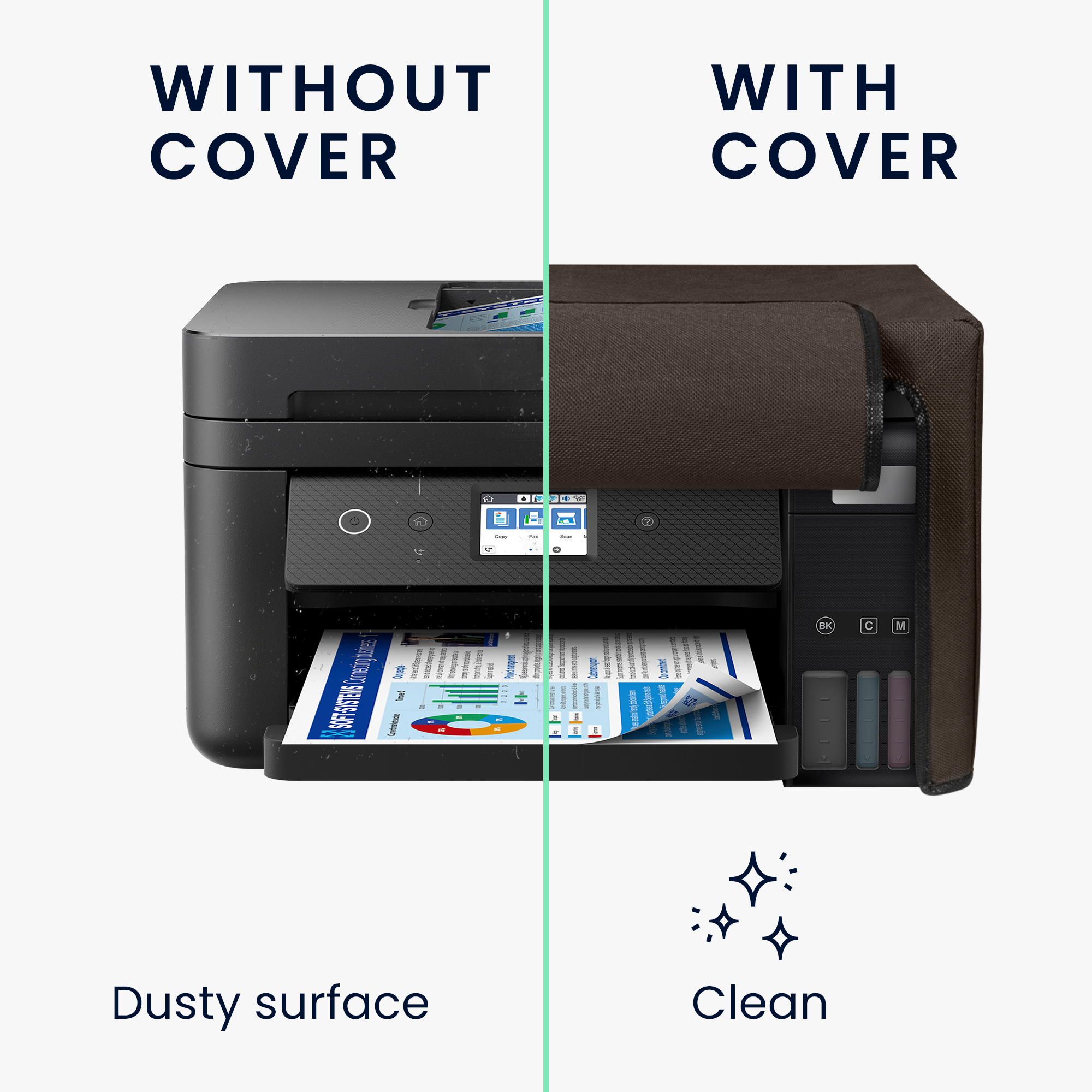 Ochranný kryt proti prachu pro Epson Eco Tank ET-3850 / Eco Tank ET-4856 kwmobile - čokoládová