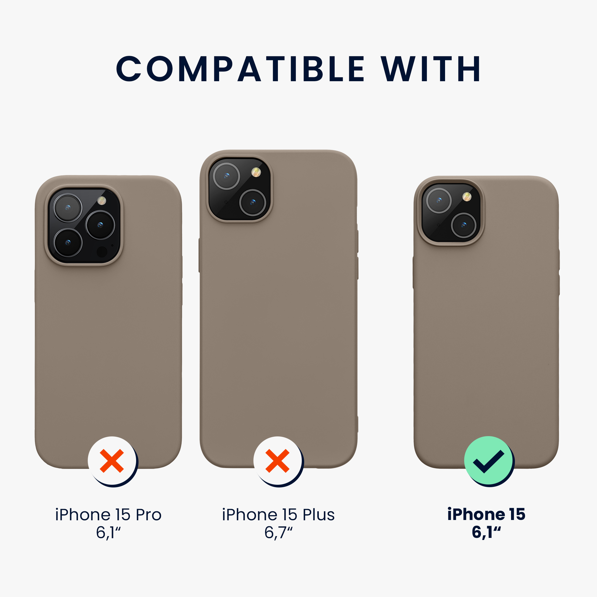 Kryt kwmobile TPU silikonový iPhone 15 Taupe