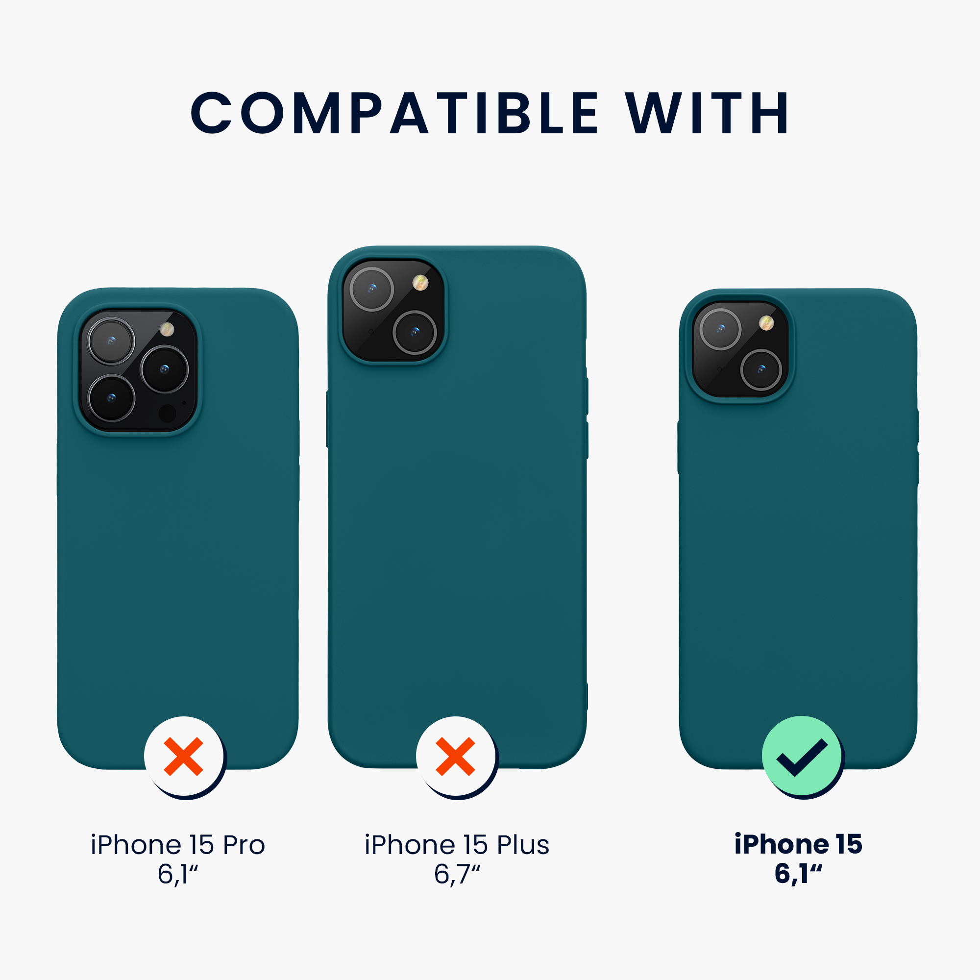 Pouzdro pro iPhone 15 kwmobile silikonové - matná petrolejová