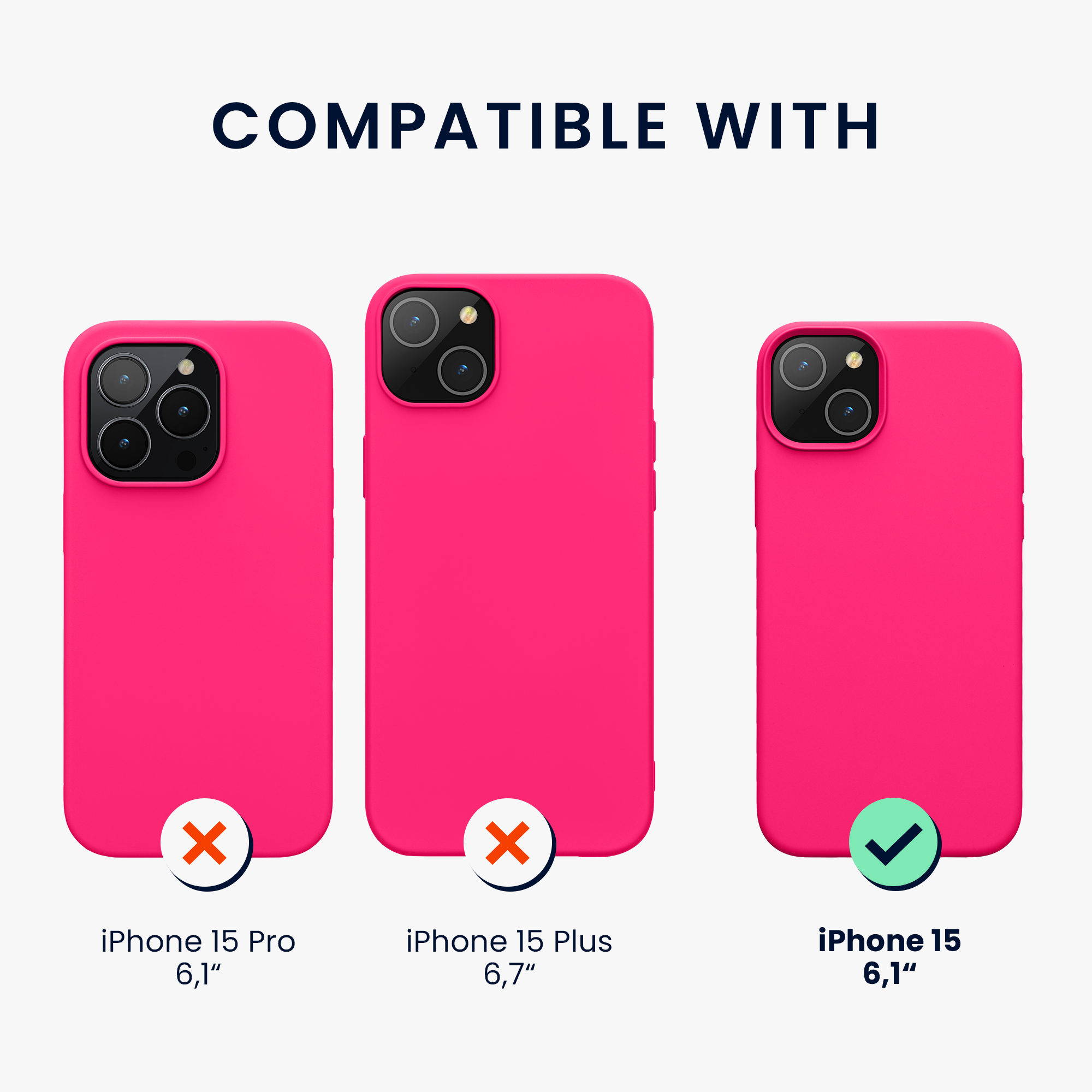 Kryt kwmobile TPU silikonový iPhone 15 neonově růžová