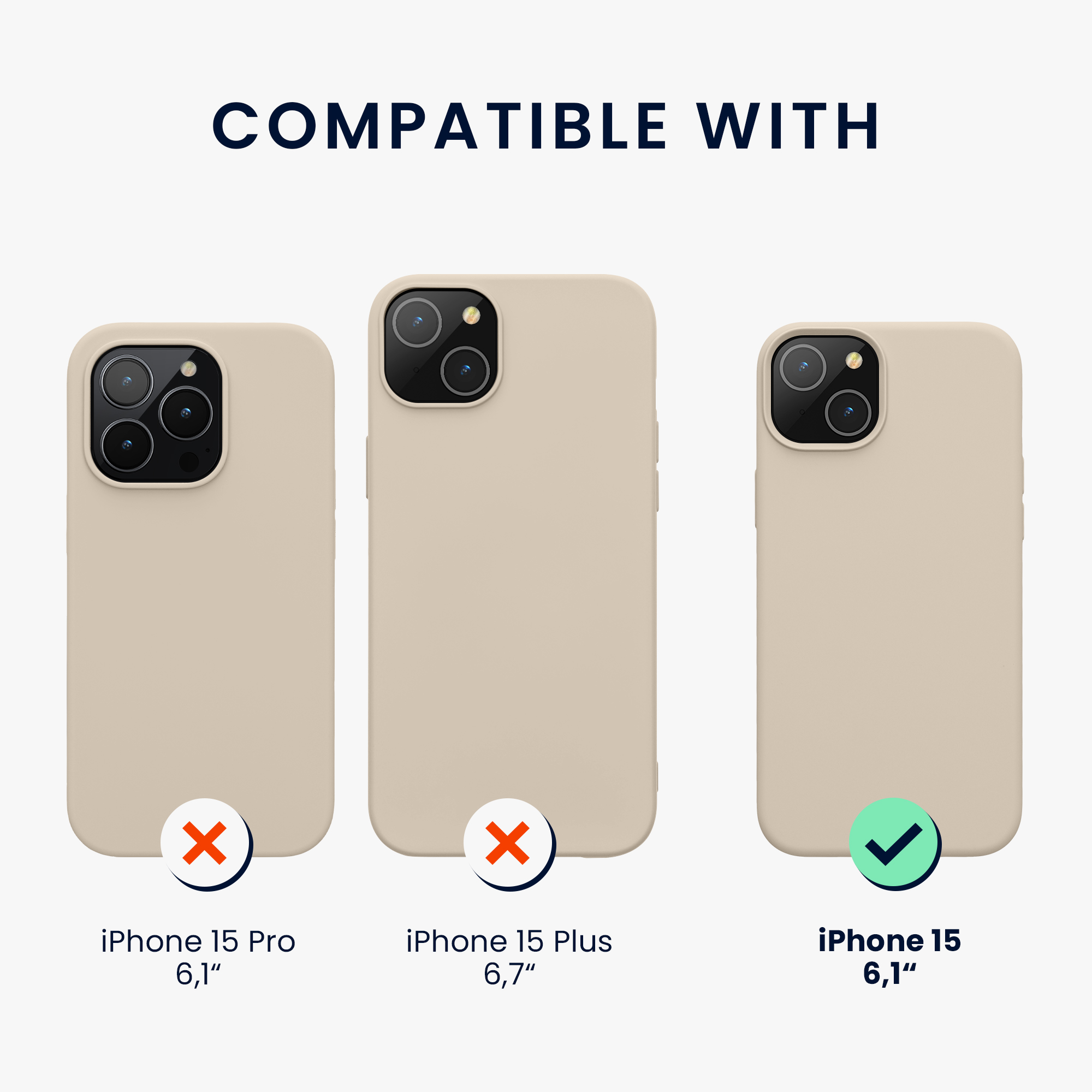 Kryt kwmobile TPU silikonový iPhone 15 Cream