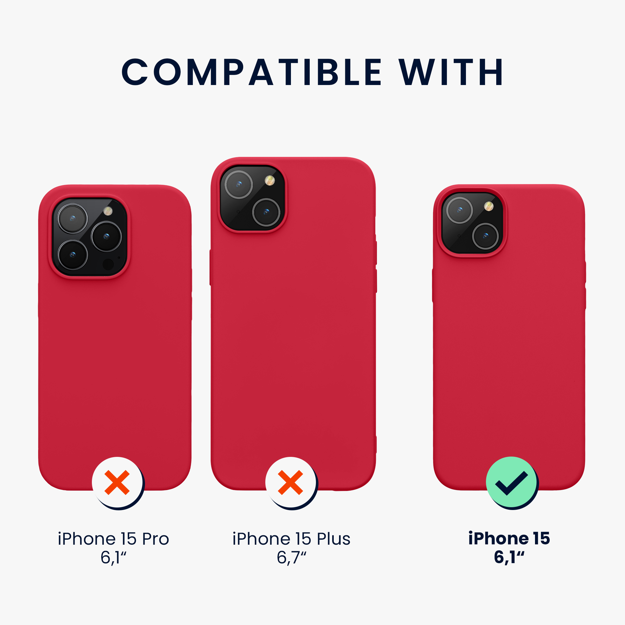 Kryt kwmobile TPU silikonový iPhone 15 červená