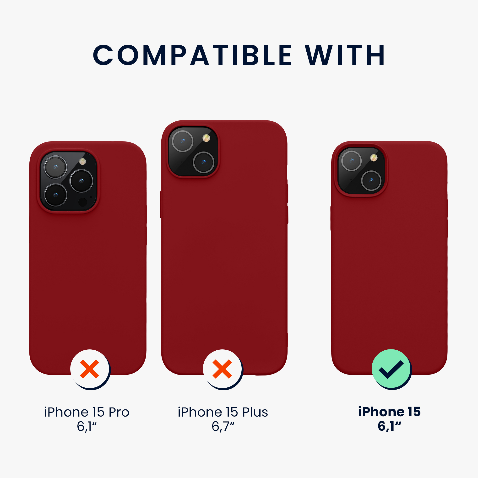 Pouzdro pro iPhone 15 kwmobile silikonové - rebarborová červená