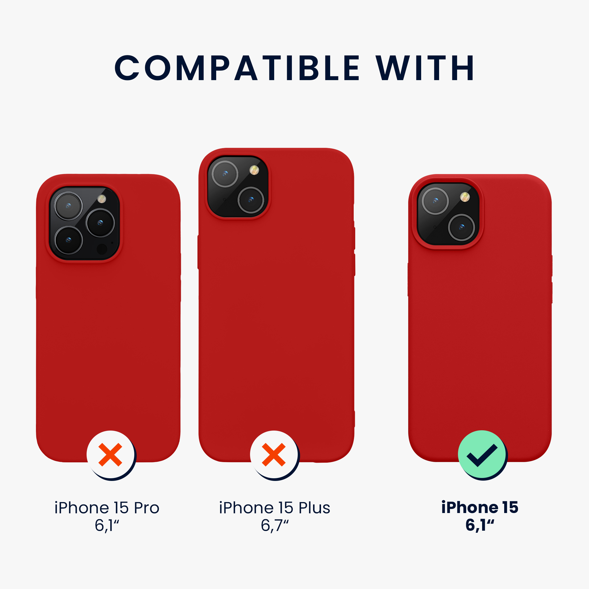 Kryt kwmobile TPU silikonový iPhone 15 červená