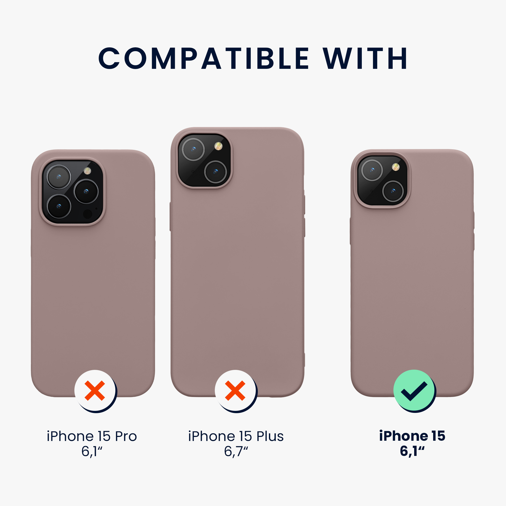 Kryt kwmobile TPU silikonový iPhone 15 Nude Lilac